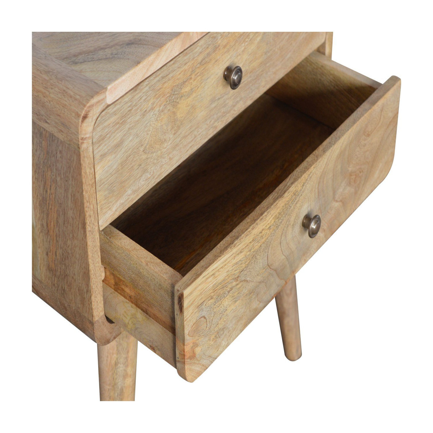 Artisan Furniture Solid Wood Curved Oak-ish Nightstand