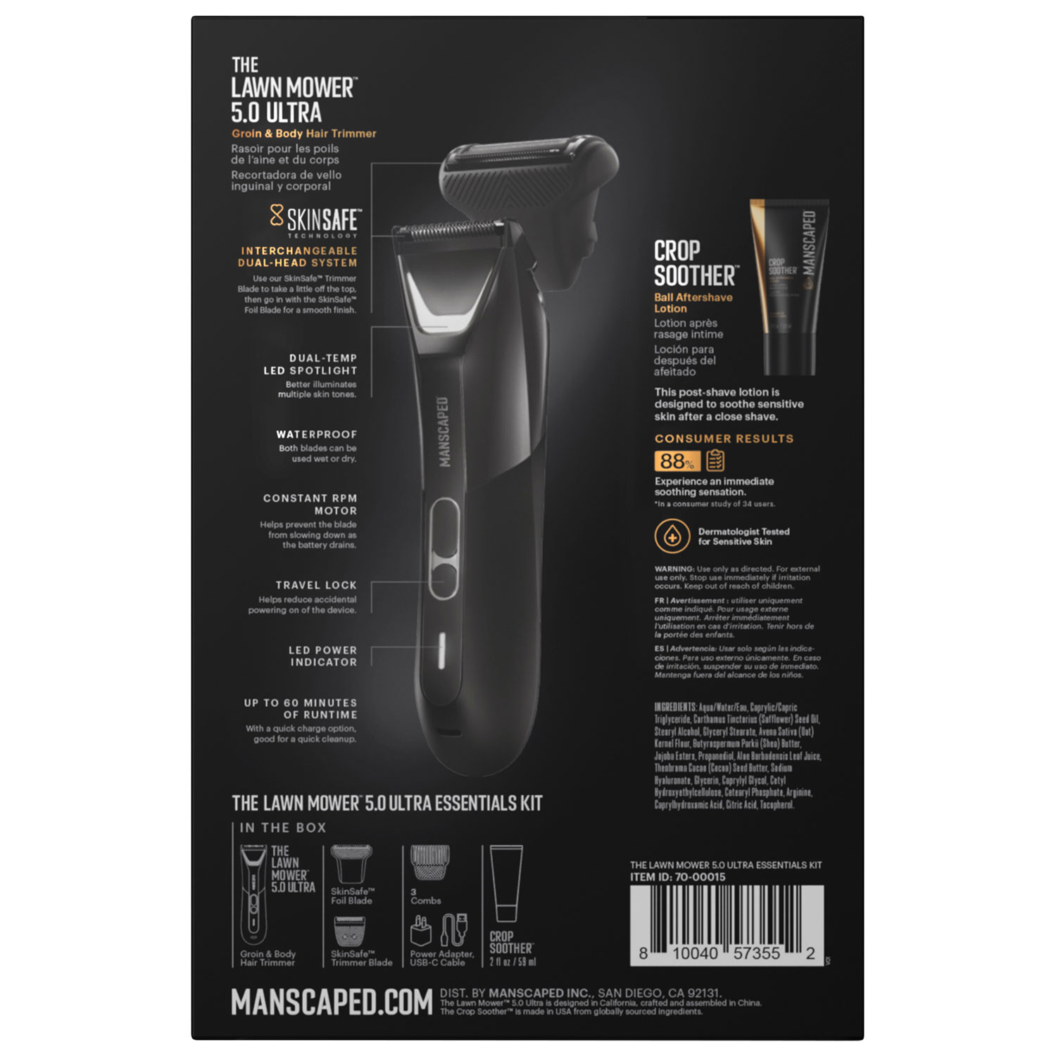 Trousse essentielle avec tondeuse sans fil Lawn Mower 5.0 Ultra de Manscaped