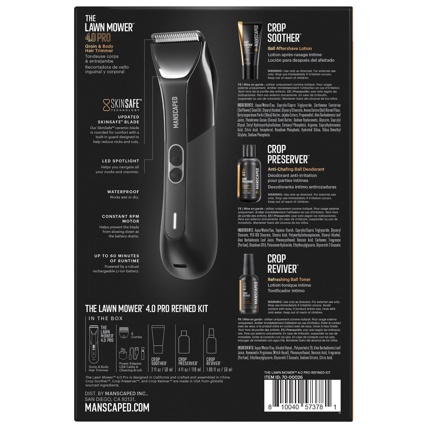 Trousse haut de gamme avec tondeuse sans fil Lawn Mower 4.0 Pro de Manscaped