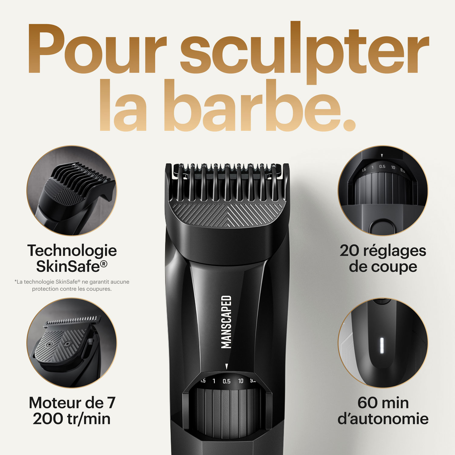 Trousse essentielle avec tondeuse sans fil Beard Hedger de Manscaped