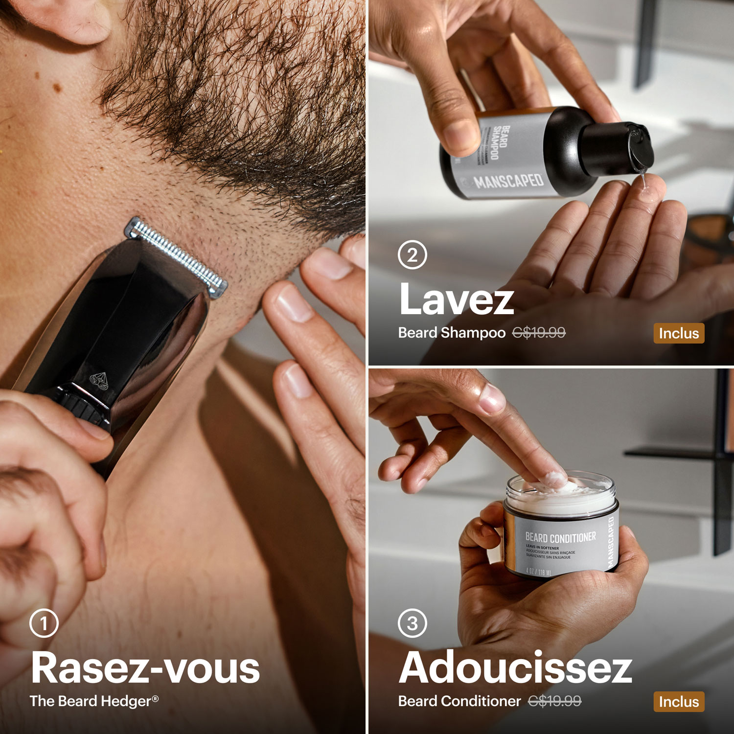 Trousse essentielle avec tondeuse sans fil Beard Hedger de Manscaped