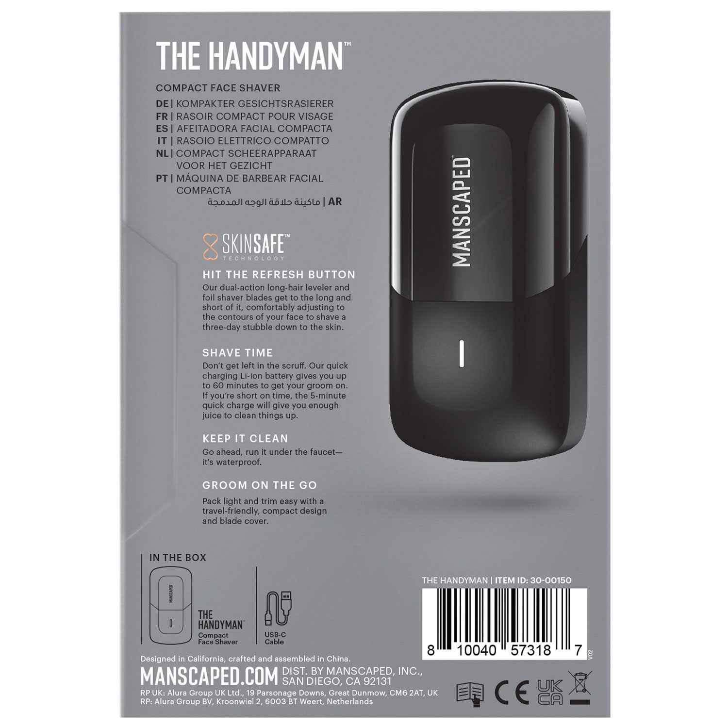 Rasoir à grille SkinSafe sans fil The Handyman de Manscaped