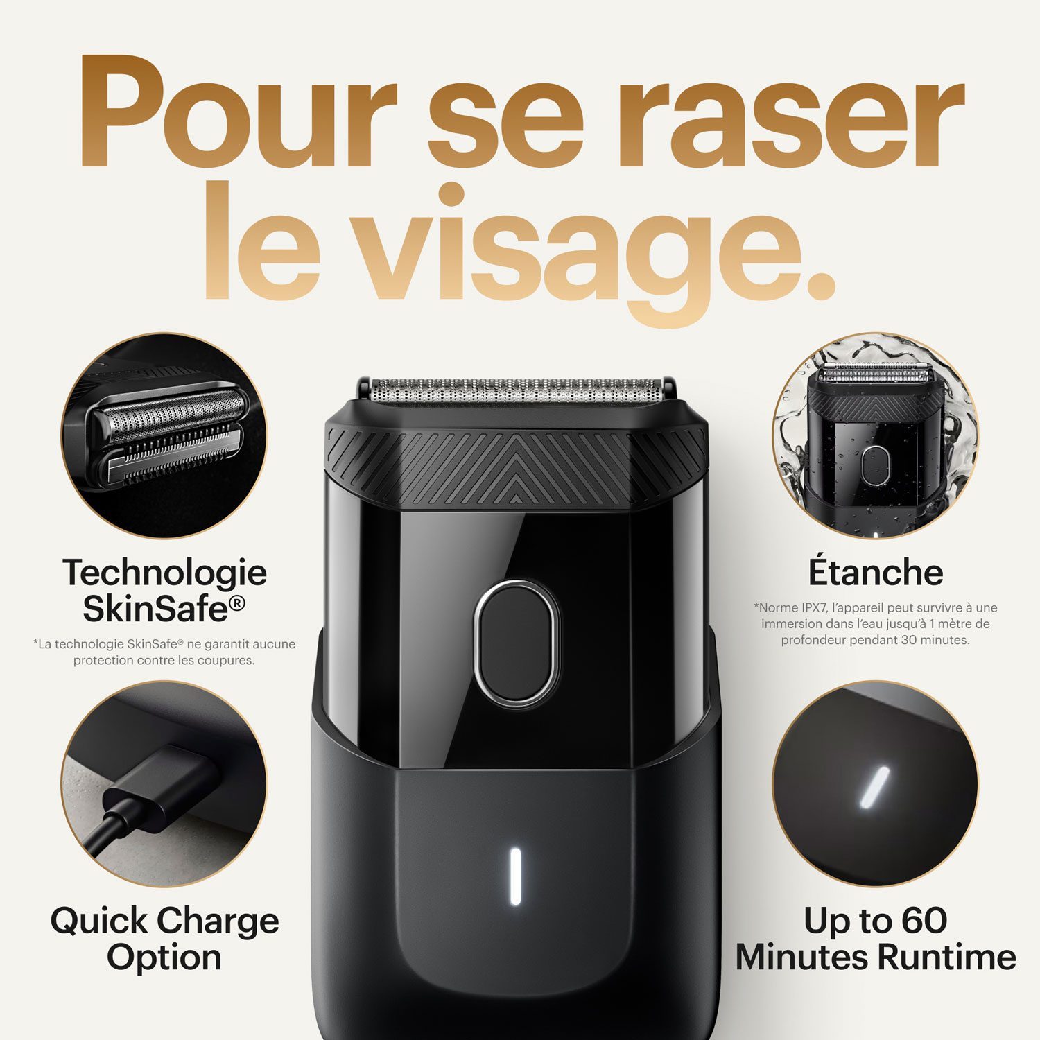 Rasoir à grille SkinSafe sans fil The Handyman de Manscaped