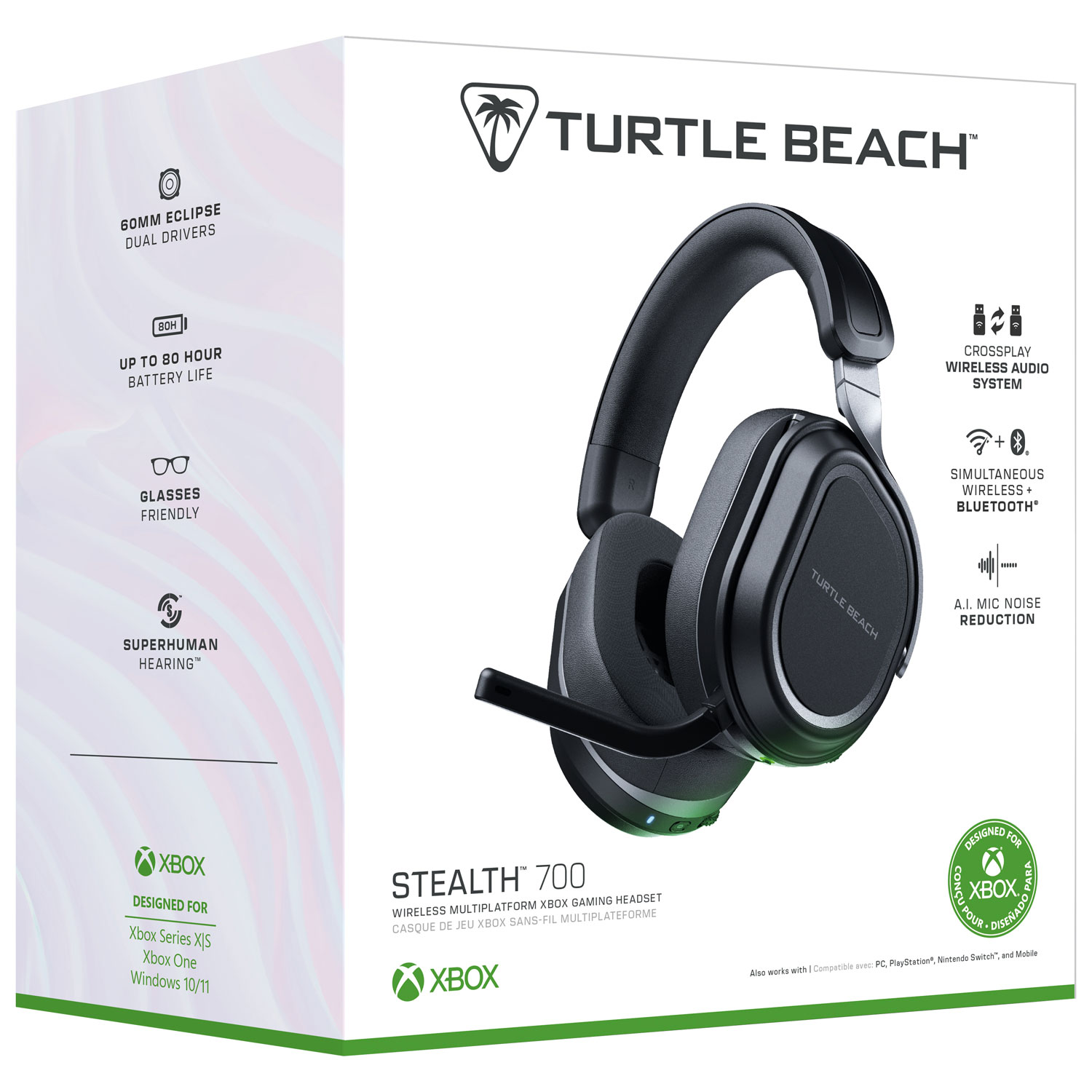 Casque de jeu sans fil Stealth 700 de Turtle Beach pour PS5/PS4/Xbox Series X|S/Xbox One/PC - Noir