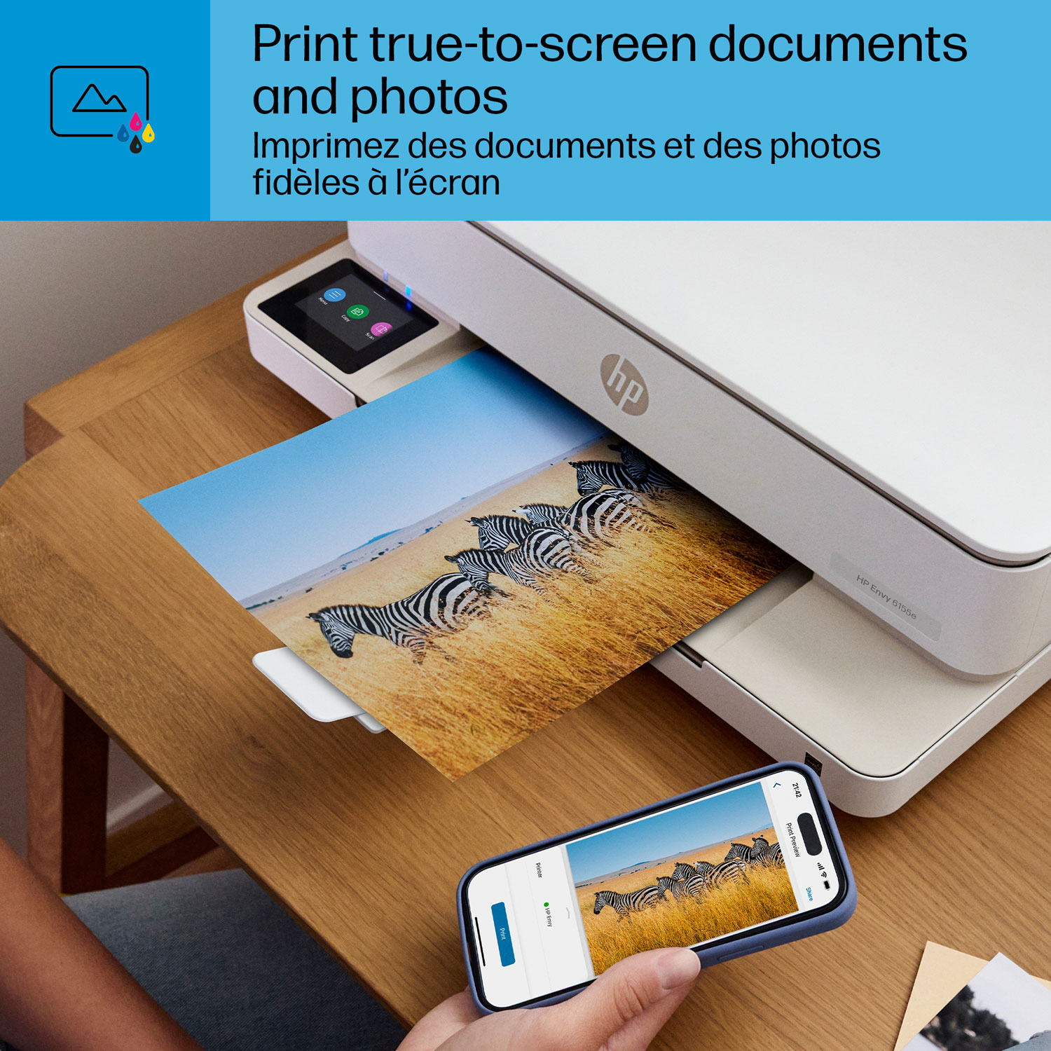 Imprimante à jet d'encre tout-en-un 6155e de HP - Essai de 3 mois de Instant Ink de HP inclus*