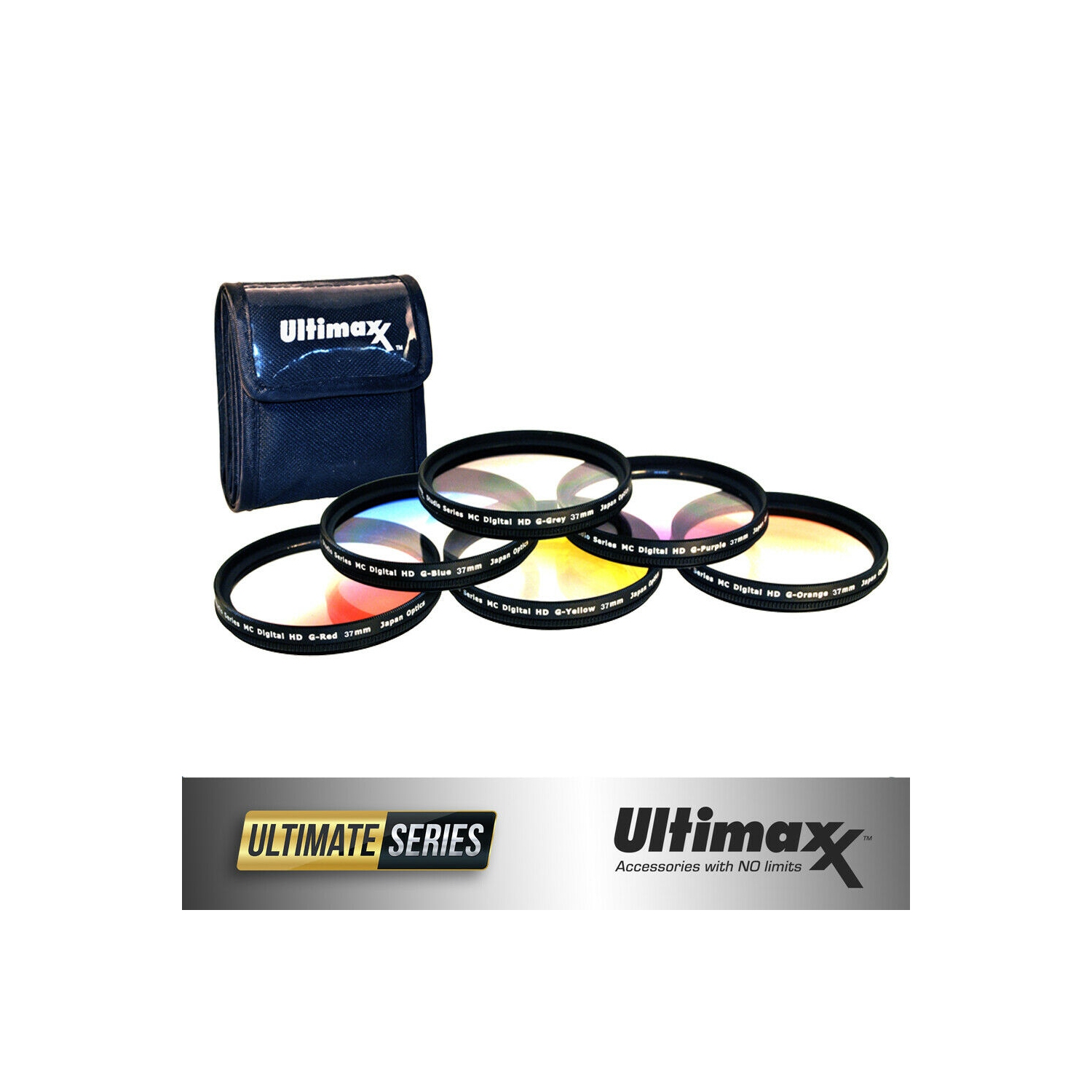 Ensemble de filtres couleur Professional graduel de 6 pièces 77&nbsp;mm avec étui-portefeuille protecteur