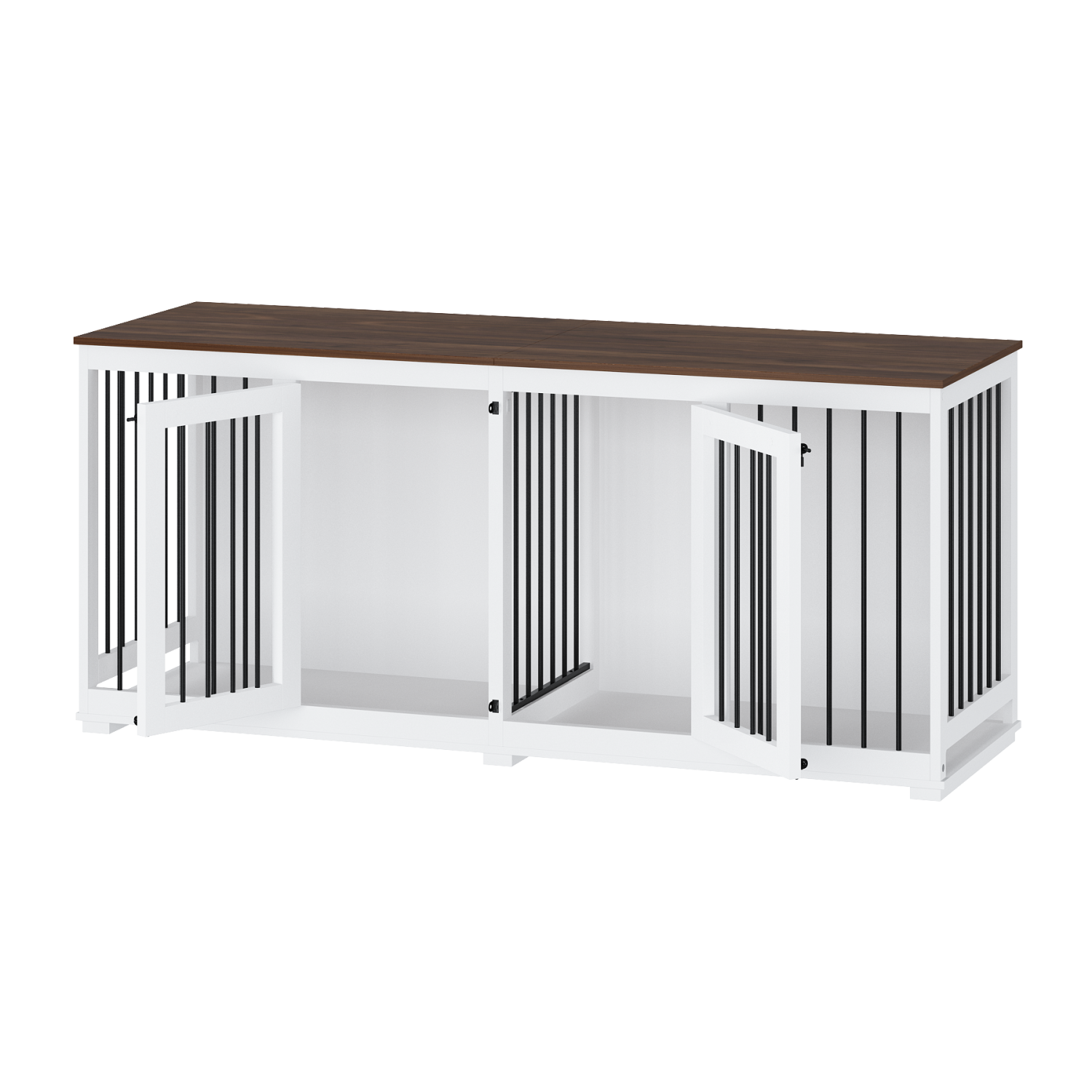 Famapy Large Double-Door Dog Crate Cabinet with Spacious Compartments White