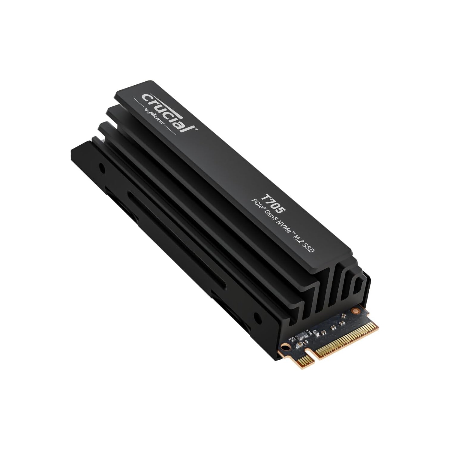 New 2024 Crucial T705 1TB PCIe Gen5 NVMe M.2 SSD with Heatsink - Up to 13,600 MB/s - Game Ready - Internal Solid State Drive (PC) - +1mo Adobe CC - CT1000T705SSD5
