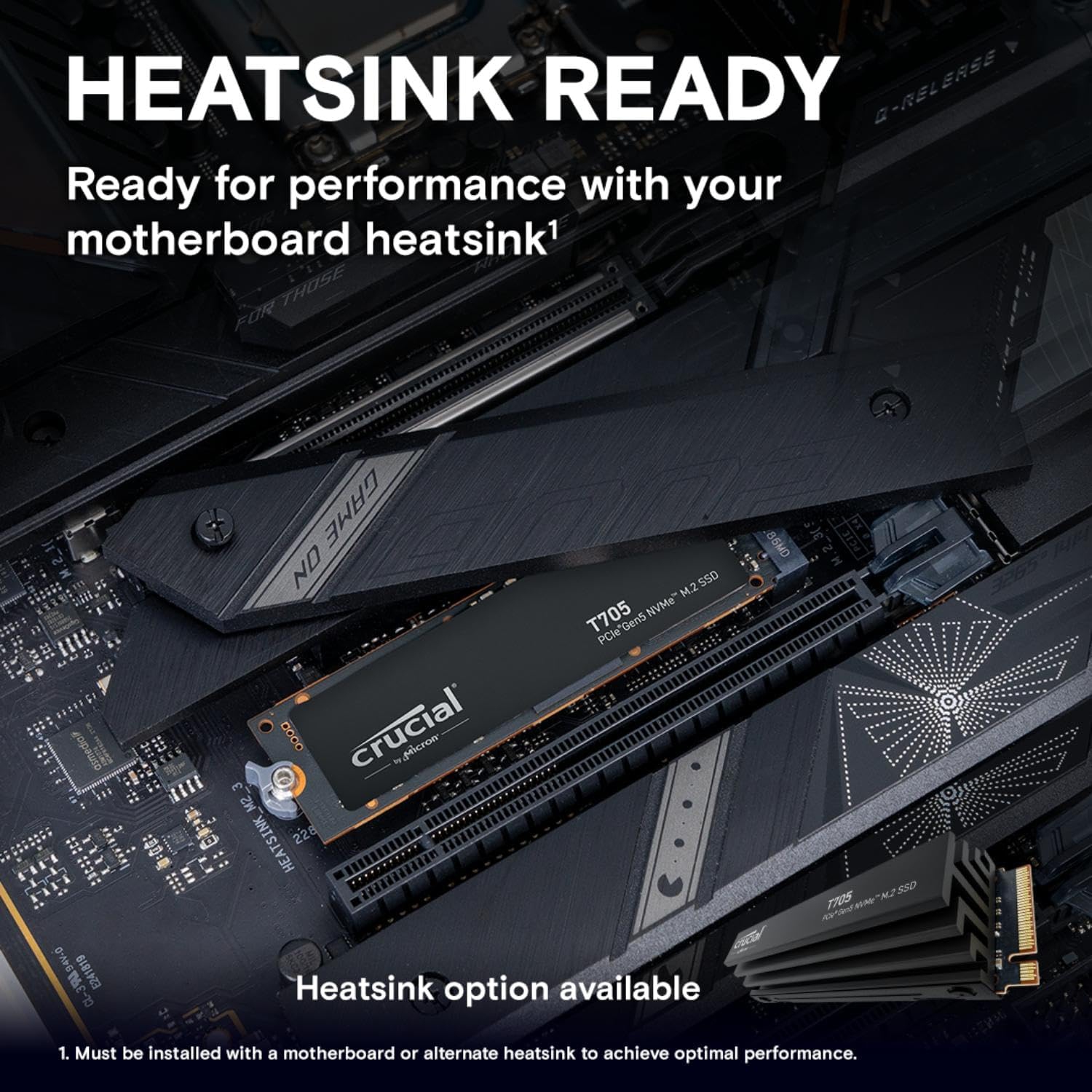 New 2024 Crucial T705 4TB PCIe Gen5 NVMe M.2 SSD - Up to 14,100 MB/s - Game Ready - Internal Solid State Drive - +1mo Adobe CC - CT4000T705SSD3