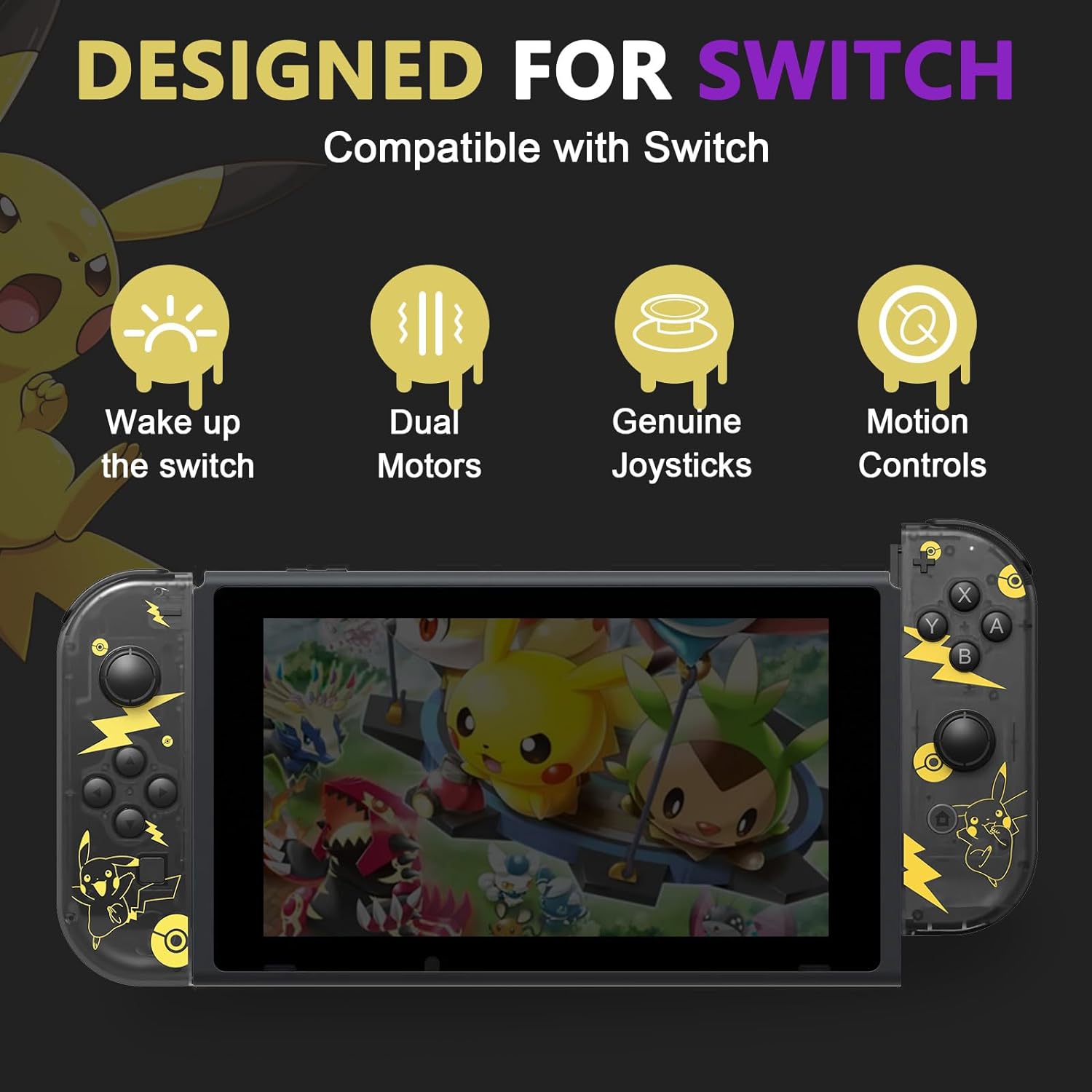 Manette Switch pour Nintendo Switch, manettes de rechange pour Switch sans fil prenant en charge deux types de vibration/réveil/mouvement de sport