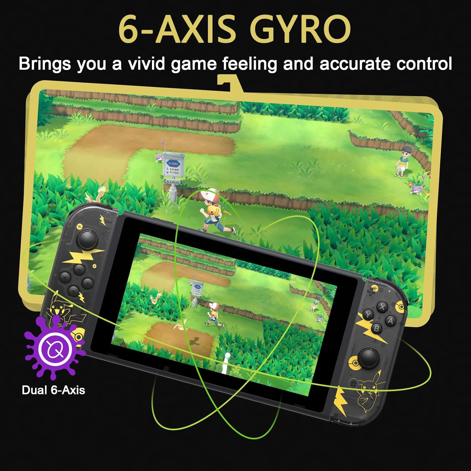 Manette Switch pour Nintendo Switch, manettes de rechange pour Switch sans fil prenant en charge deux types de vibration/réveil/mouvement de sport