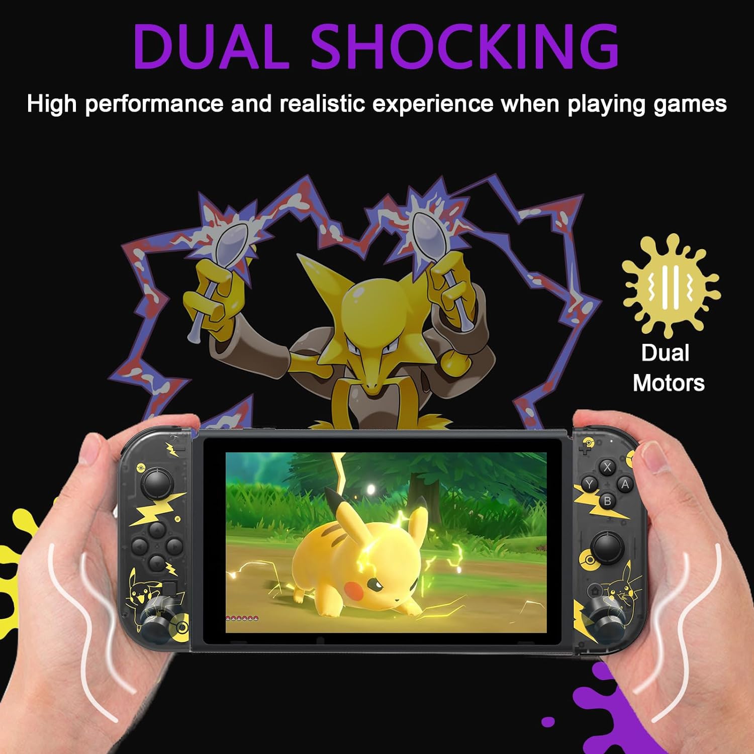 Manette Switch pour Nintendo Switch, manettes de rechange pour Switch sans fil prenant en charge deux types de vibration/réveil/mouvement de sport