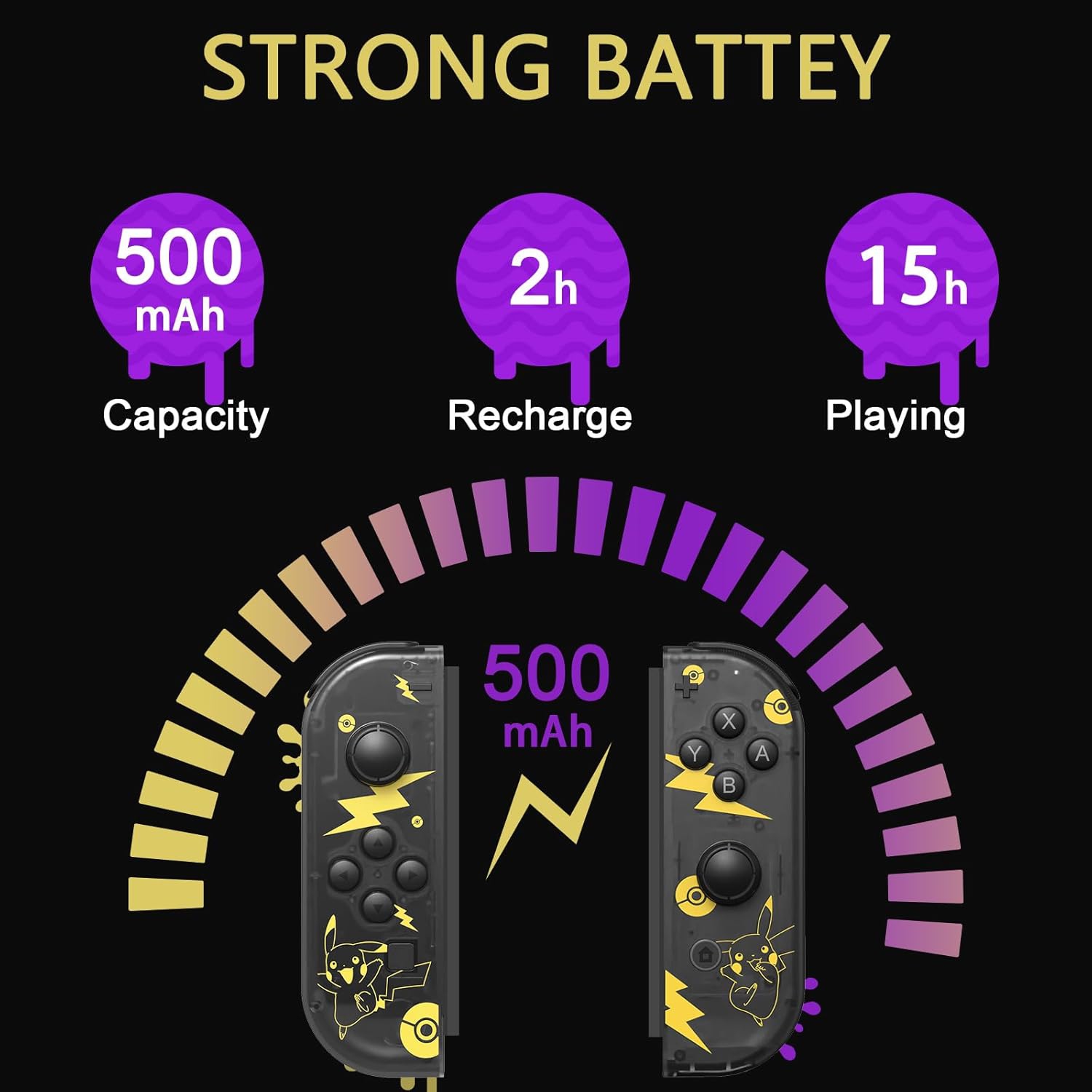 Manette Switch pour Nintendo Switch, manettes de rechange pour Switch sans fil prenant en charge deux types de vibration/réveil/mouvement de sport