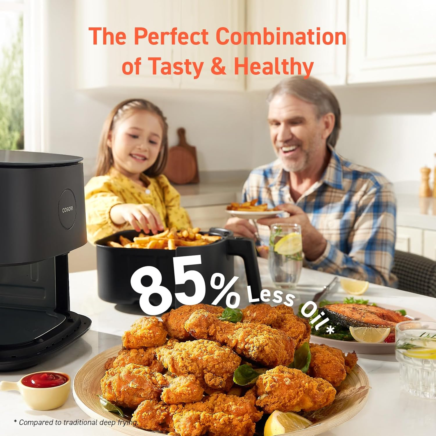 COSORI Air Fryer 5Qt(4.7L), 9-In-1 Less Oil Airfryer Oven, UP to 450℉, Quiet Operation, 30 Exclusive Recipes, Nonstick Basket, Compact, Dishwasher