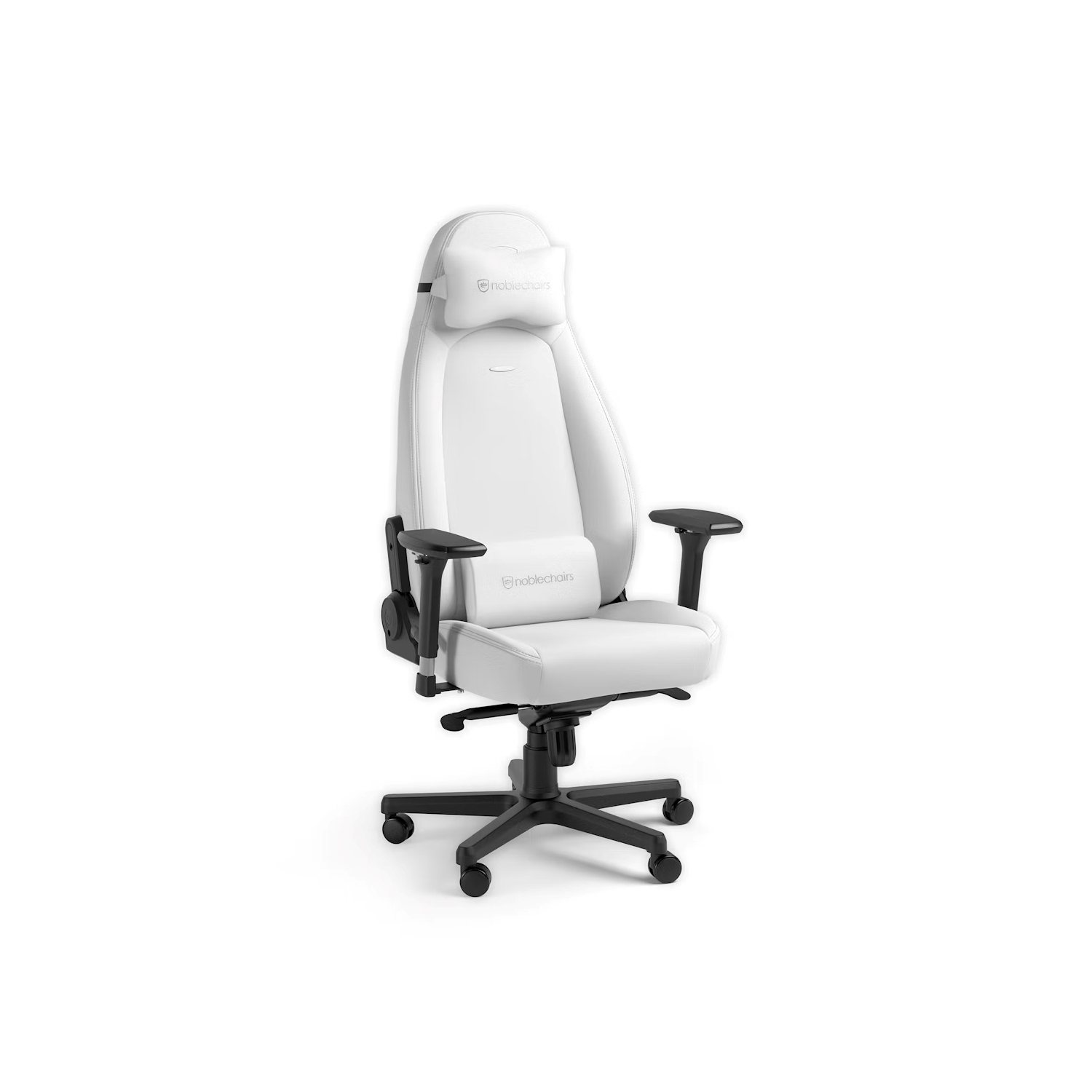 noblechairs ICON Premium Gaming and Office Chair - Superior Ergonomics, Tilt Faux Vegan Leather, Supports up to 150 kg, White Edition