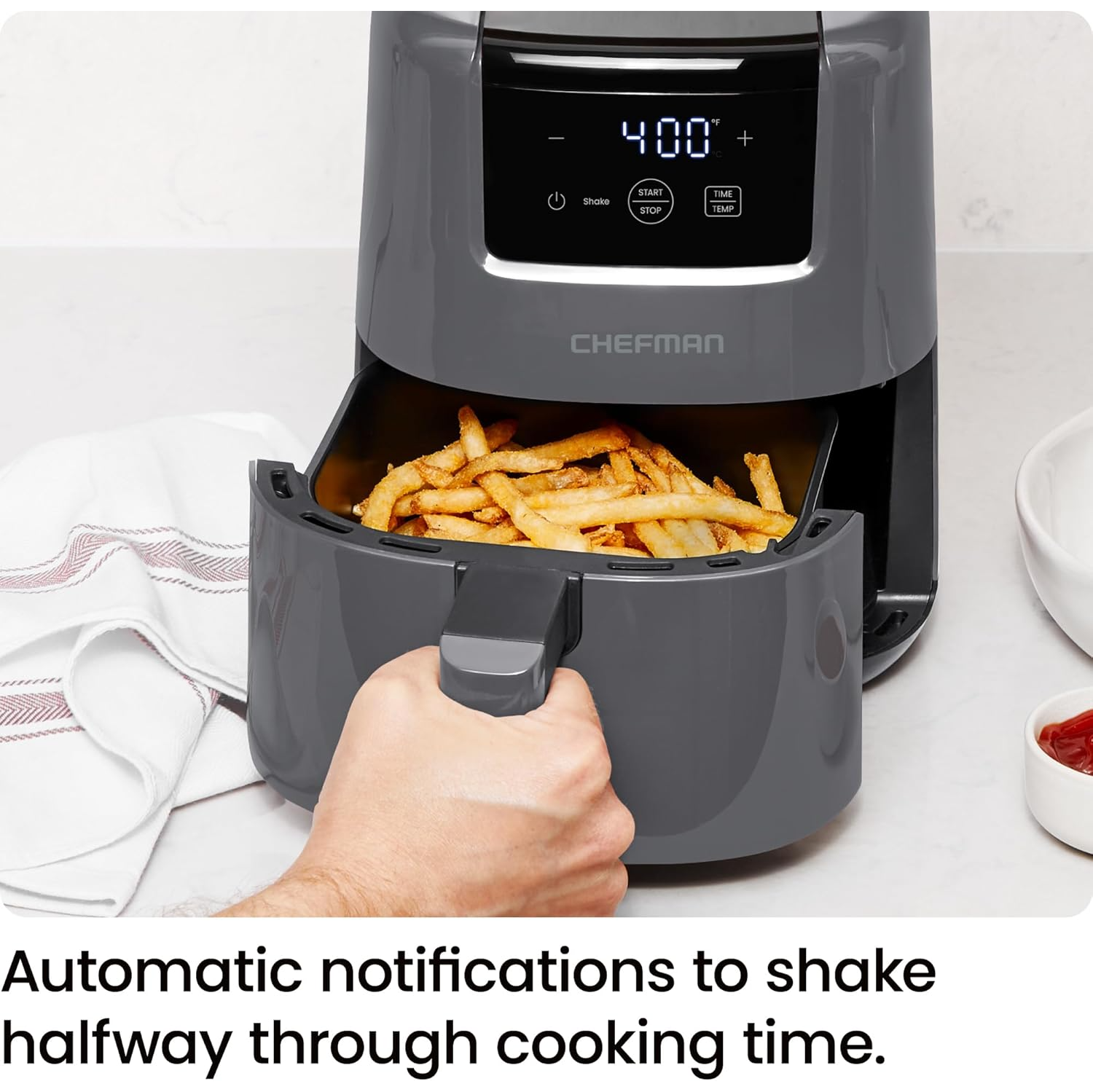 CHEFMAN 2 Qt Mini Air Fryer – Digital Space-Saving Compact Air Fryer with Nonstick and Dishwasher Safe Basket, Quick & Easy Meals in Minutes,