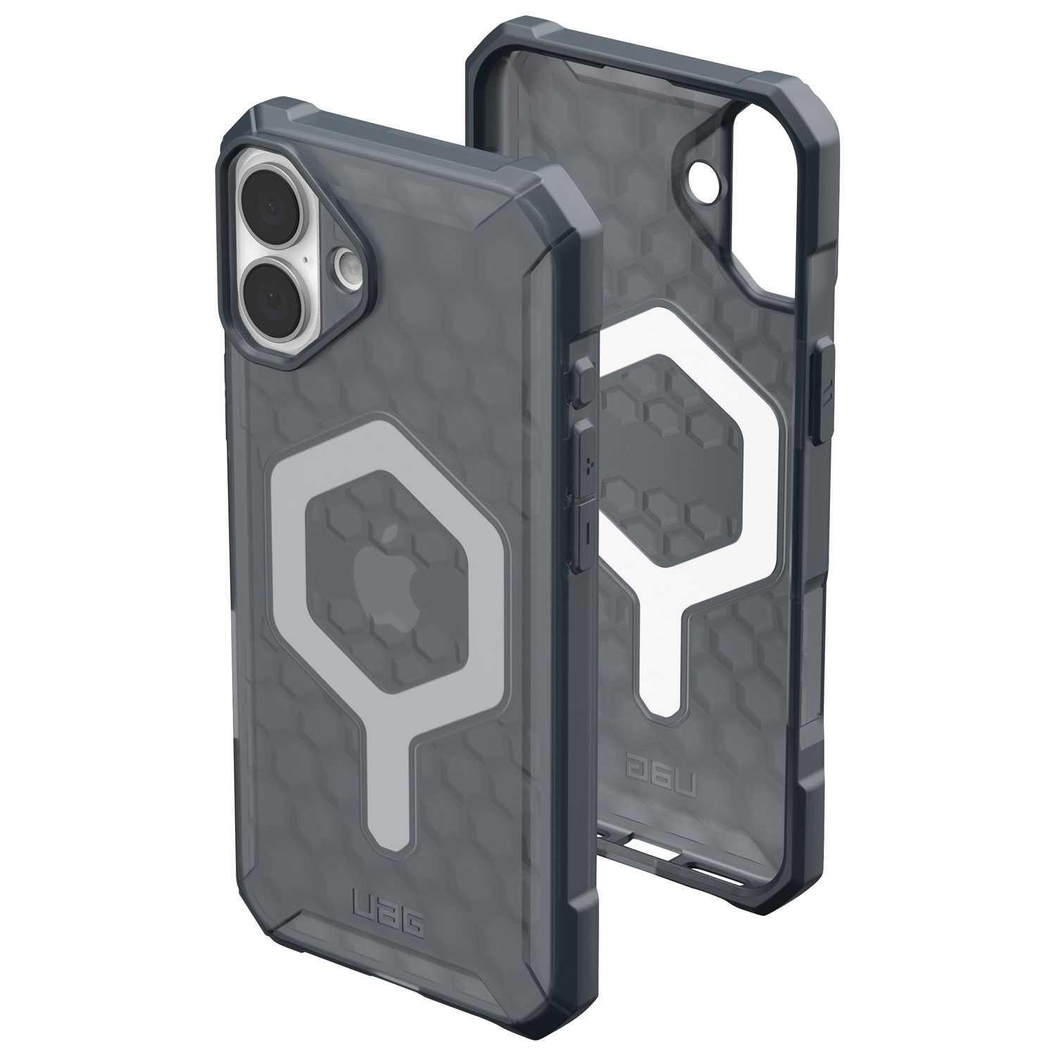 Étui rigide ajusté Essential Armor d'UAG avec MagSafe pour iPhone 16 Plus - Cendré