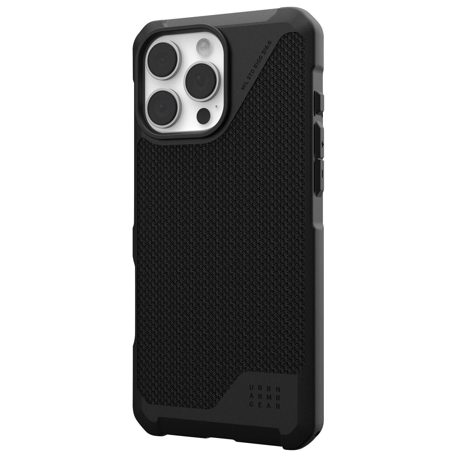 Étui rigide ajusté Metropolis LT d'UAG avec MagSafe pour iPhone 16 Pro Max - Noir Kevlar