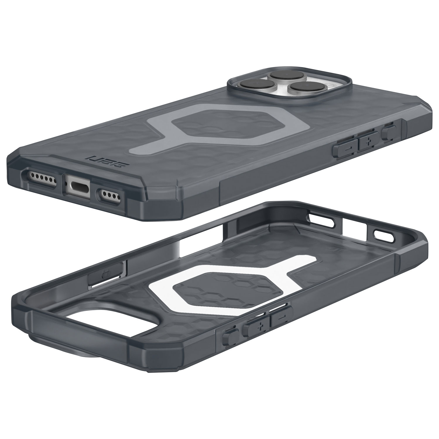 Étui rigide ajusté Essential Armor d'UAG avec MagSafe pour iPhone 16 Pro Max - Cendré