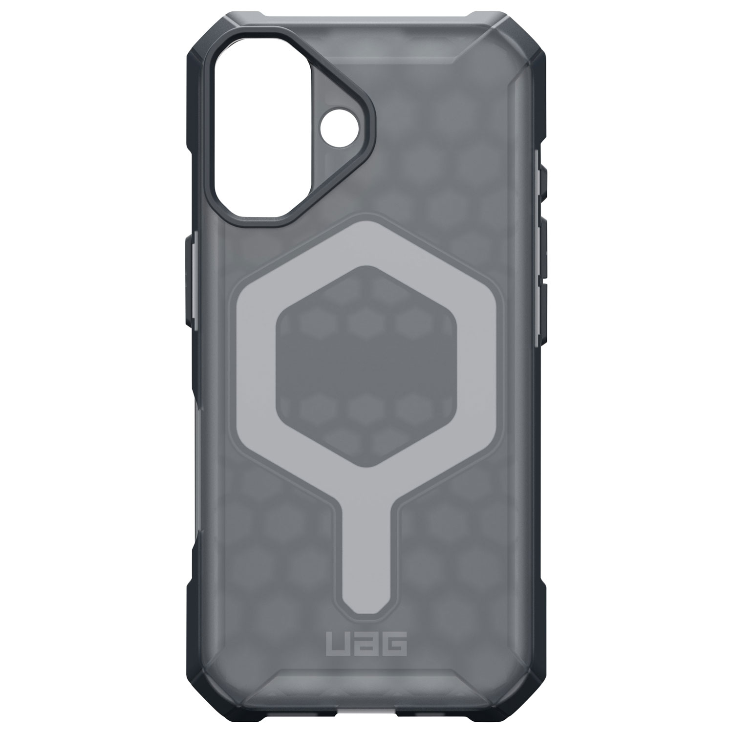 Étui rigide ajusté Essential Armor d'UAG avec MagSafe pour iPhone 16 - Cendré