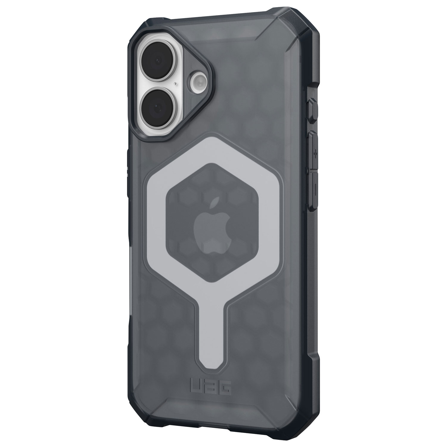 Étui rigide ajusté Essential Armor d'UAG avec MagSafe pour iPhone 16 - Cendré