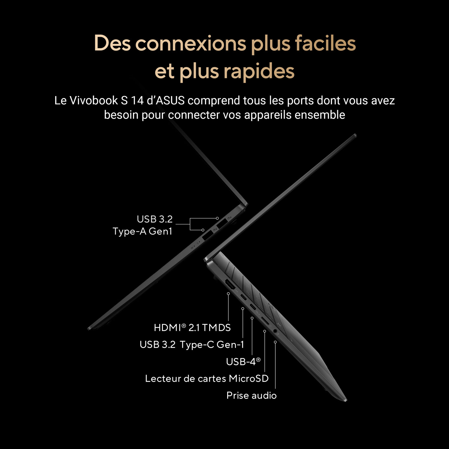 Portable de 14 po Vivobook S d'ASUS - Noir neutre/Aluminium