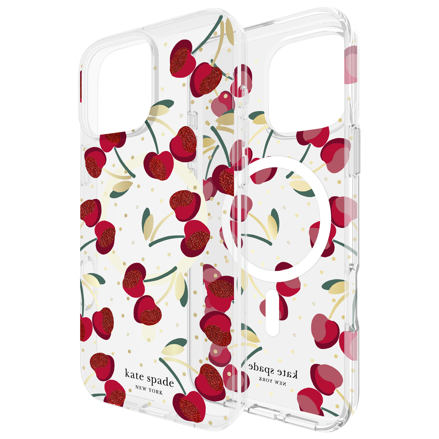 Étui en plastique rigide de Kate Spade New York avec MagSafe pour iPhone 16 Pro - Cerises