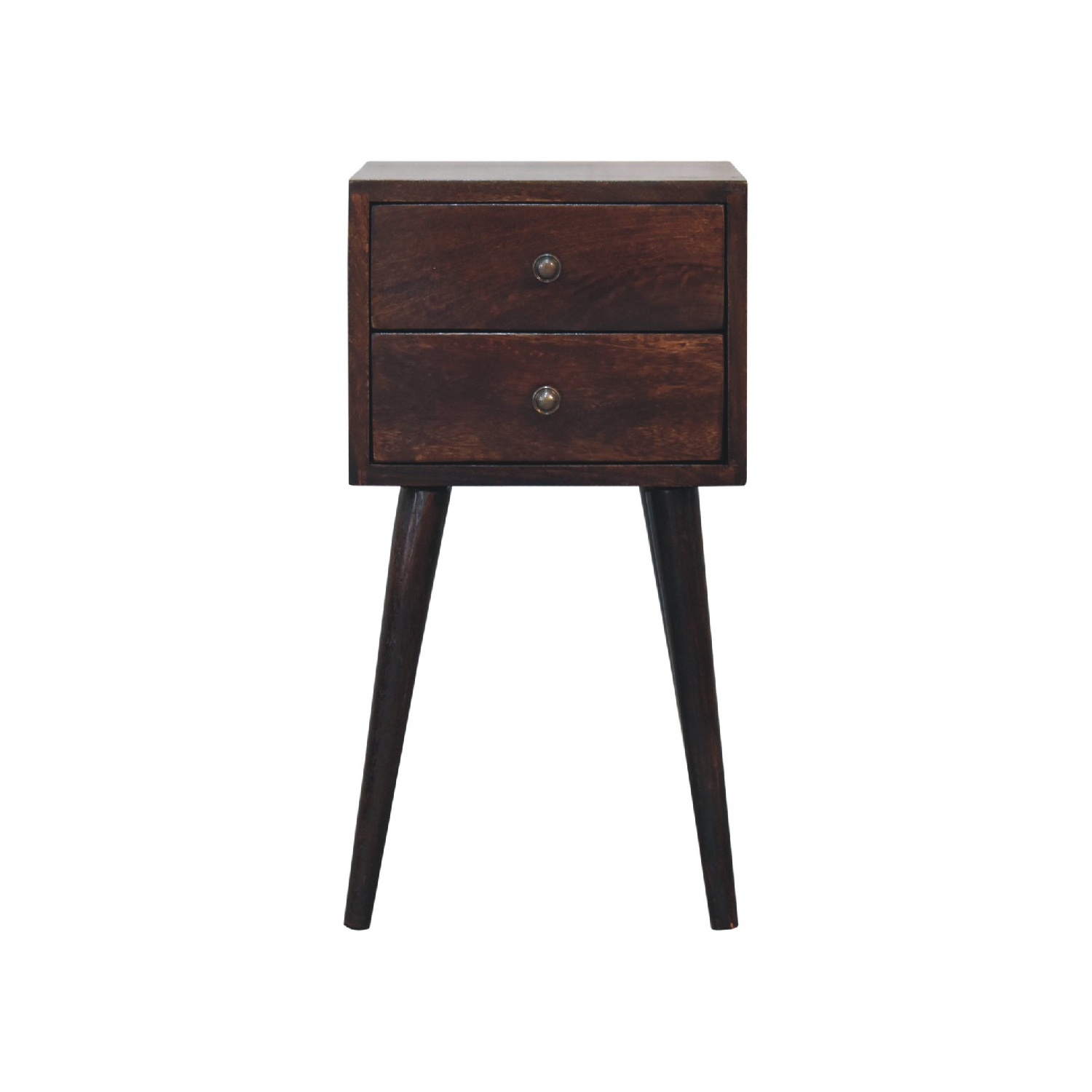 Artisan Furniture Solid Wood Mini 2 Drawer In Light Walnut Nightstand