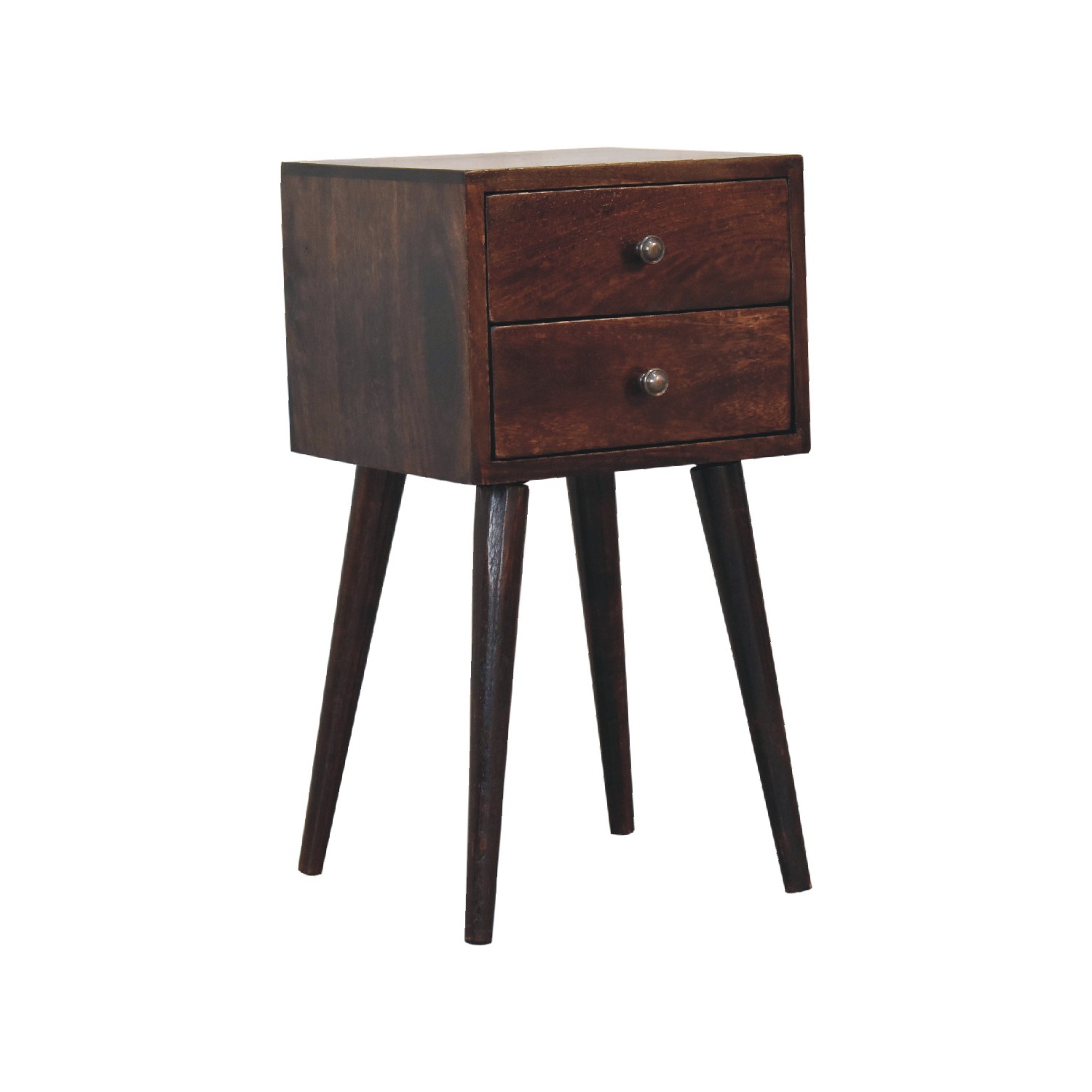 Artisan Furniture Solid Wood Mini 2 Drawer In Light Walnut Nightstand