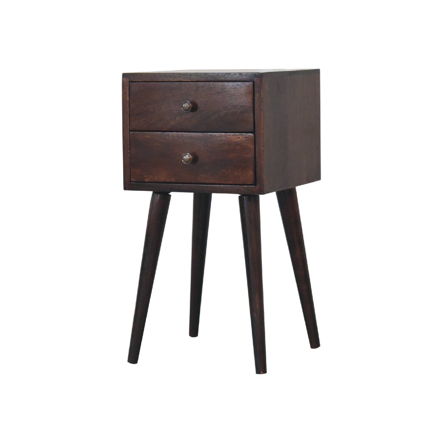 Artisan Furniture Solid Wood Mini 2 Drawer In Light Walnut Nightstand