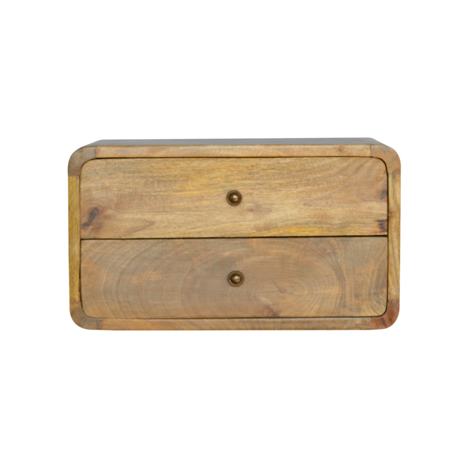 Artisan Furniture Solid Wood 2 Drawer Floating Nightstand in Oak-ish finish