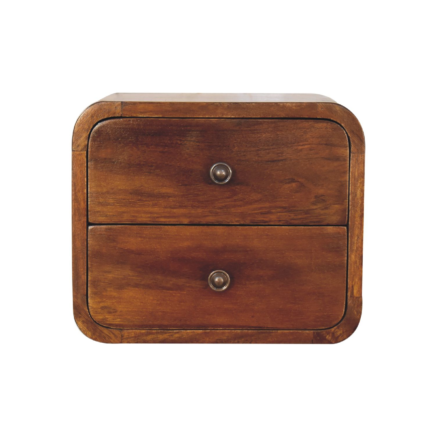 Artisan Furniture Solid Wood Floating Mini Nightstand In Chestnut Finish