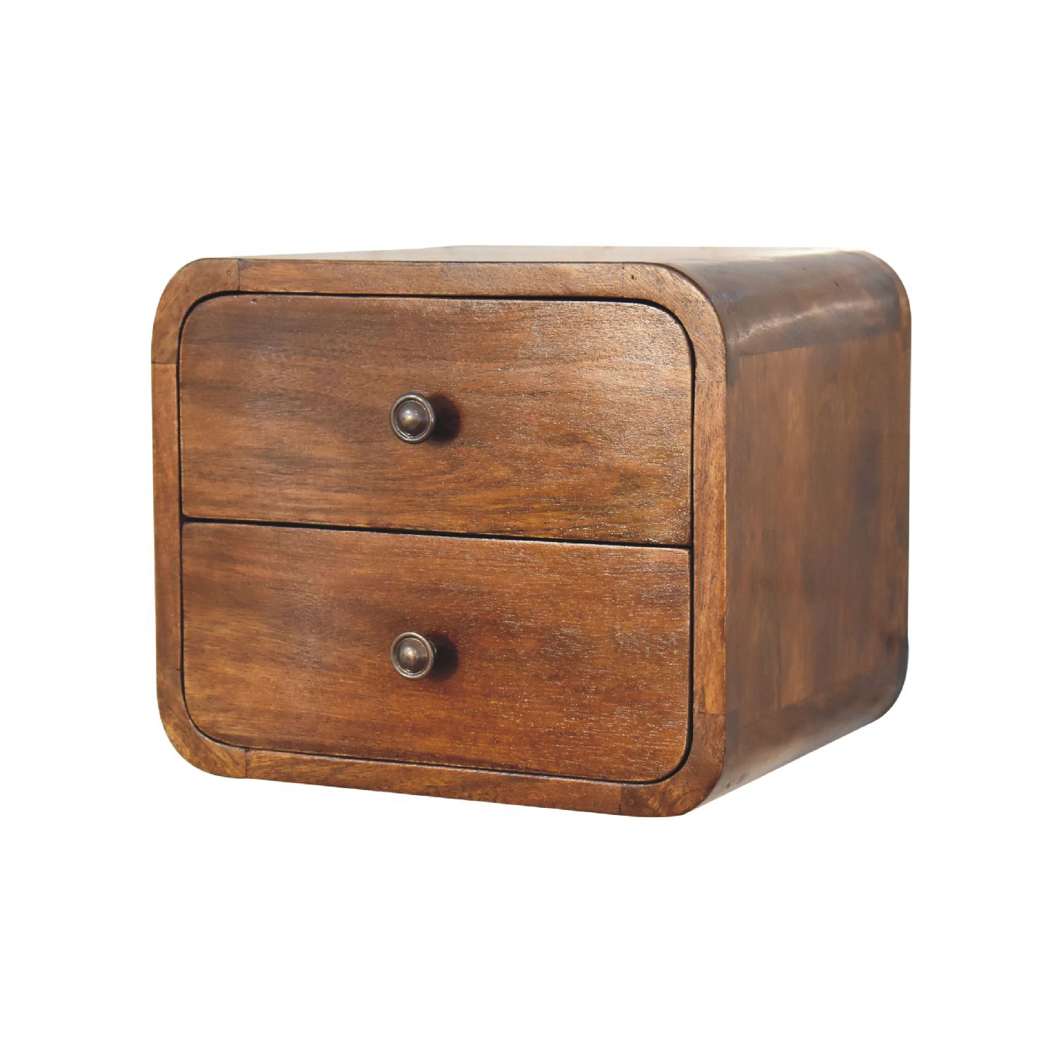 Artisan Furniture Solid Wood Floating Mini Nightstand In Chestnut Finish
