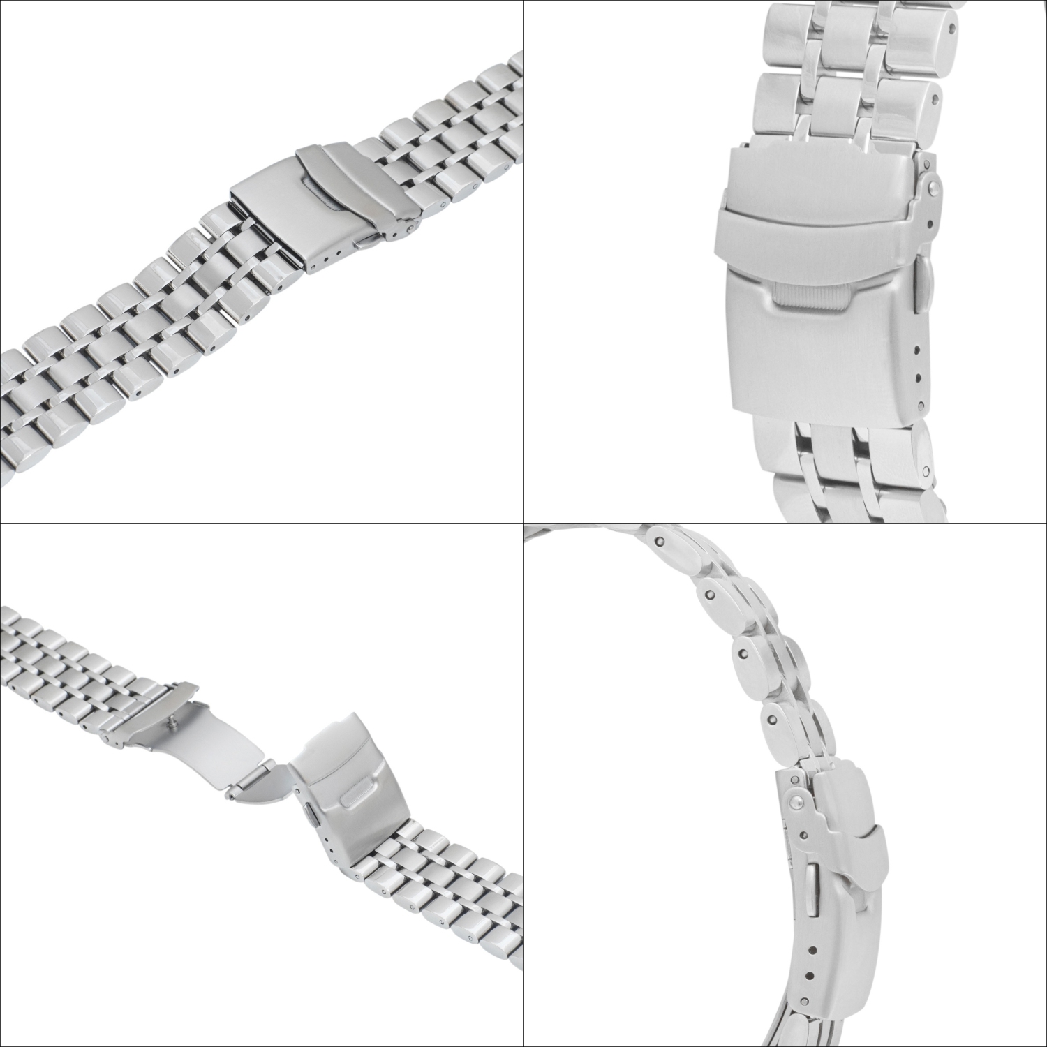 Bandini 18mm Stainless Steel Metal Watch Band, Universal Smartwatch Band - Silver Tone