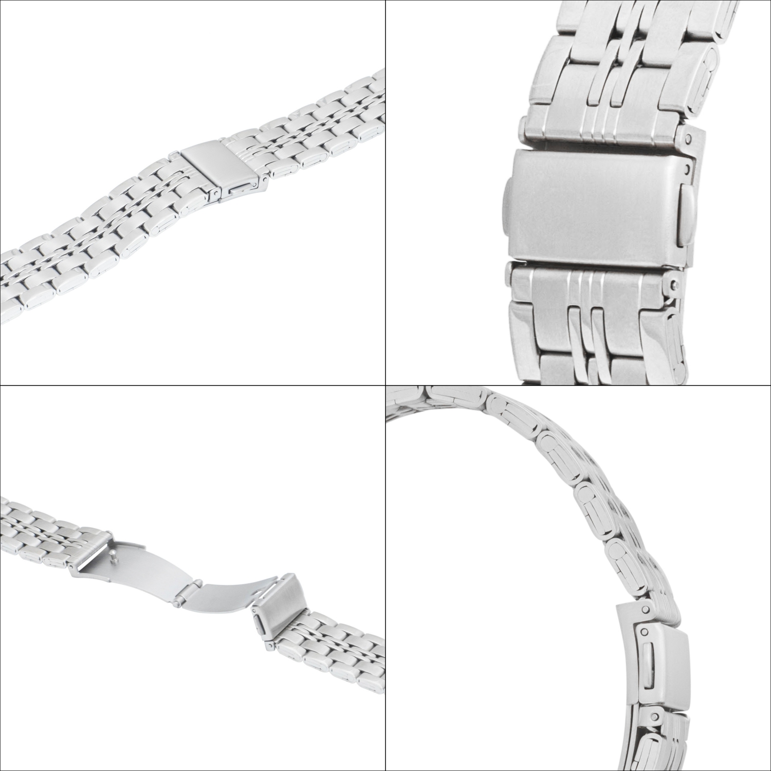 Bandini 18mm Stainless Steel Metal Watch Band, Universal Smartwatch Band - Silver Tone