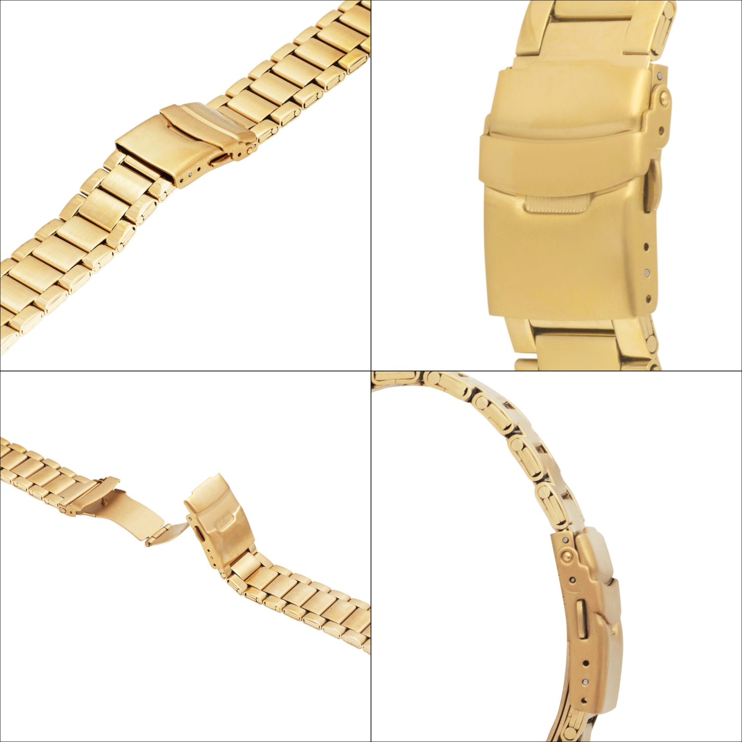 Bandini 22mm Metal Watch Band for Samsung Galaxy Watch3, Gear 2, S3, Also Fits Garmin Vivoactive 4, Venu 2, 3, Forerunner - Gold Tone