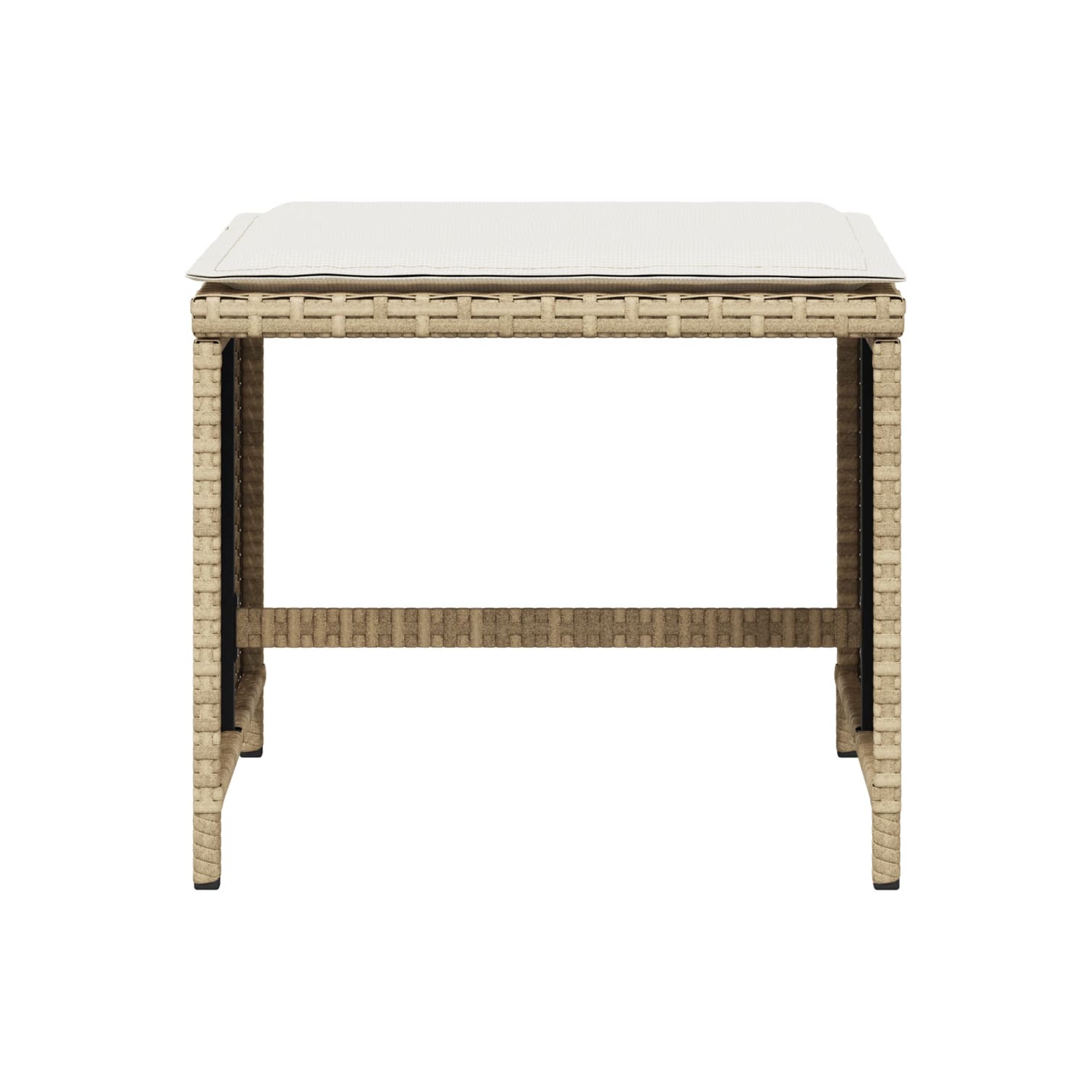 Tabourets de jardin vidaXL avec coussins 4 pièces beige 40 x 40 x 40 35 cm poly rotin