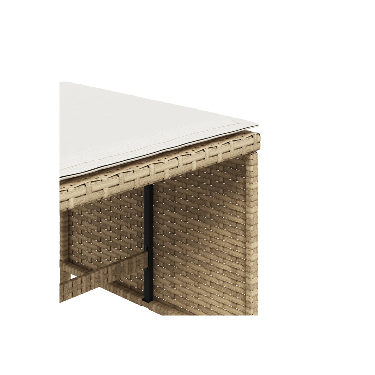 Tabourets de jardin vidaXL avec coussins 4 pièces beige 40 x 40 x 40 35 cm poly rotin