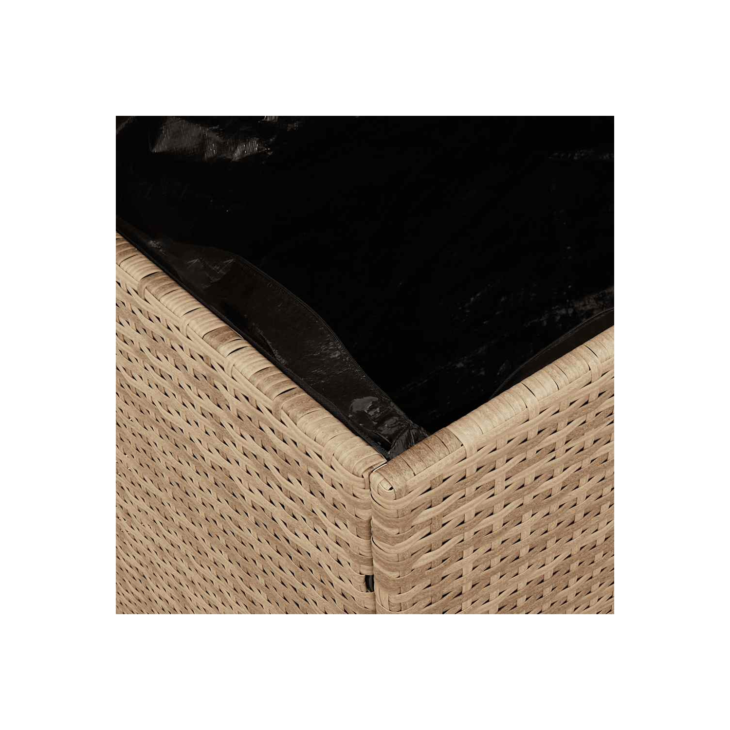 vidaXL Garden Storage Box Beige 110x55x63 cm Poly Rattan Acacia Wood