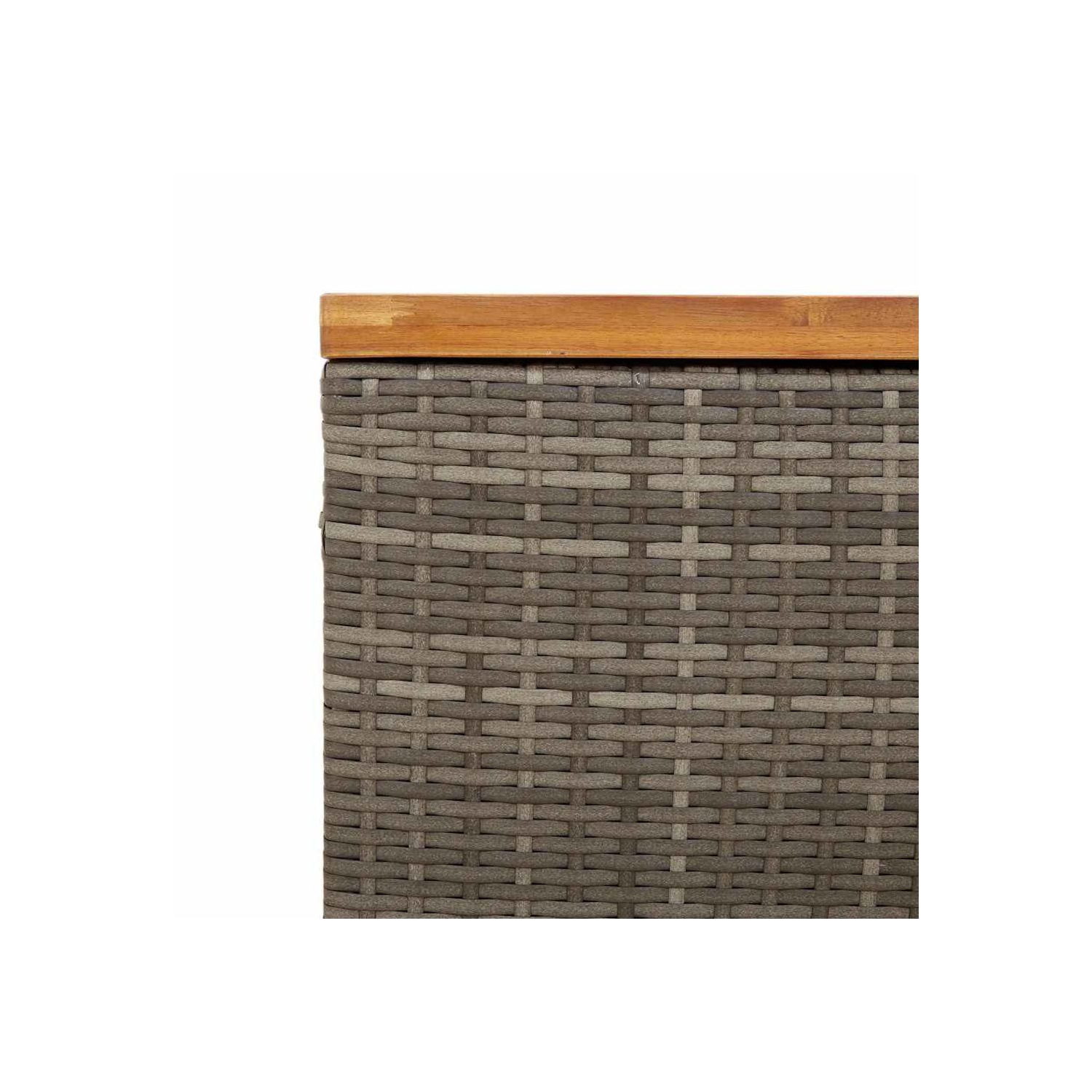vidaXL Garden Storage Box Grey 80x40x48 cm Poly Rattan Acacia Wood