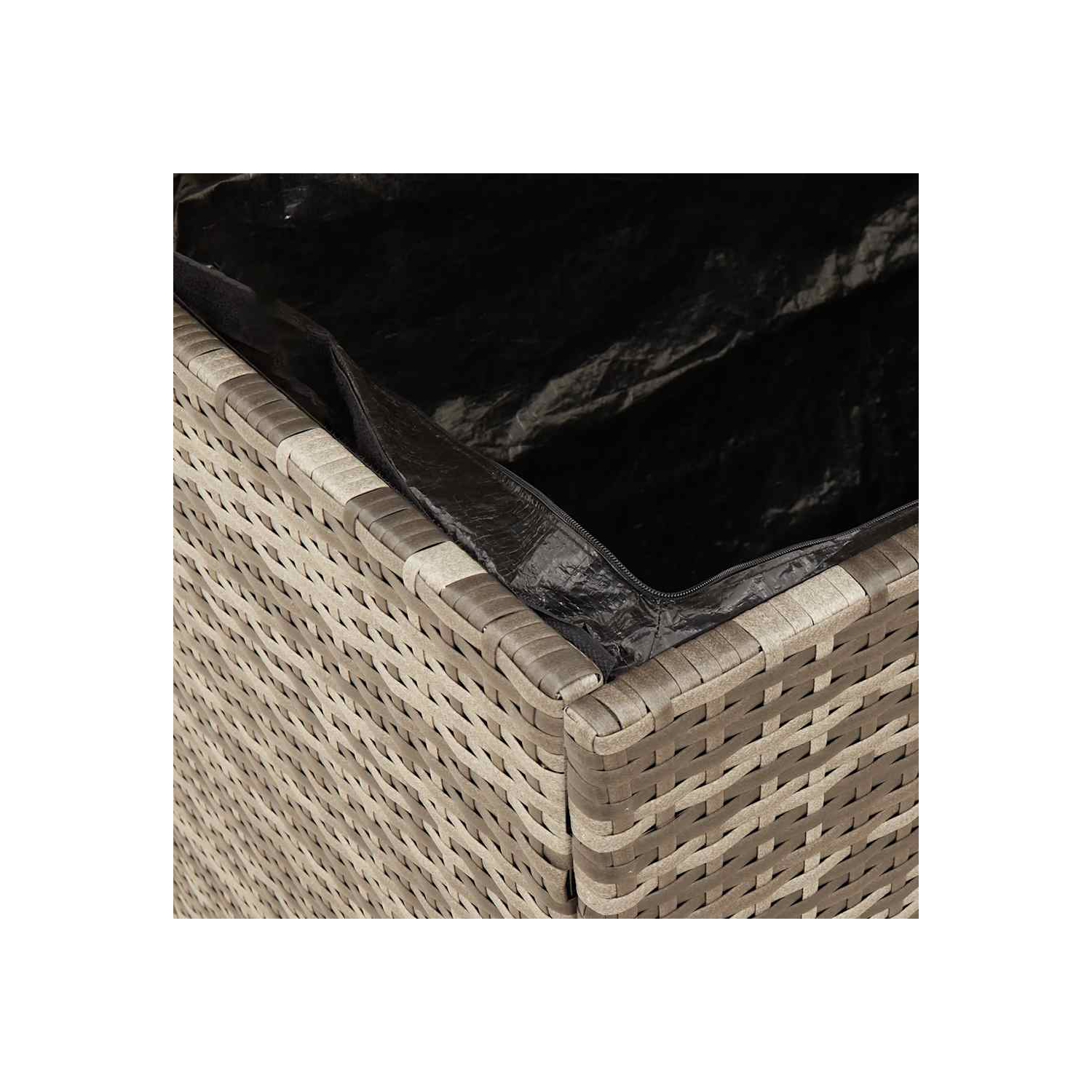 vidaXL Garden Storage Box Grey 110x55x63 cm Poly Rattan Acacia Wood