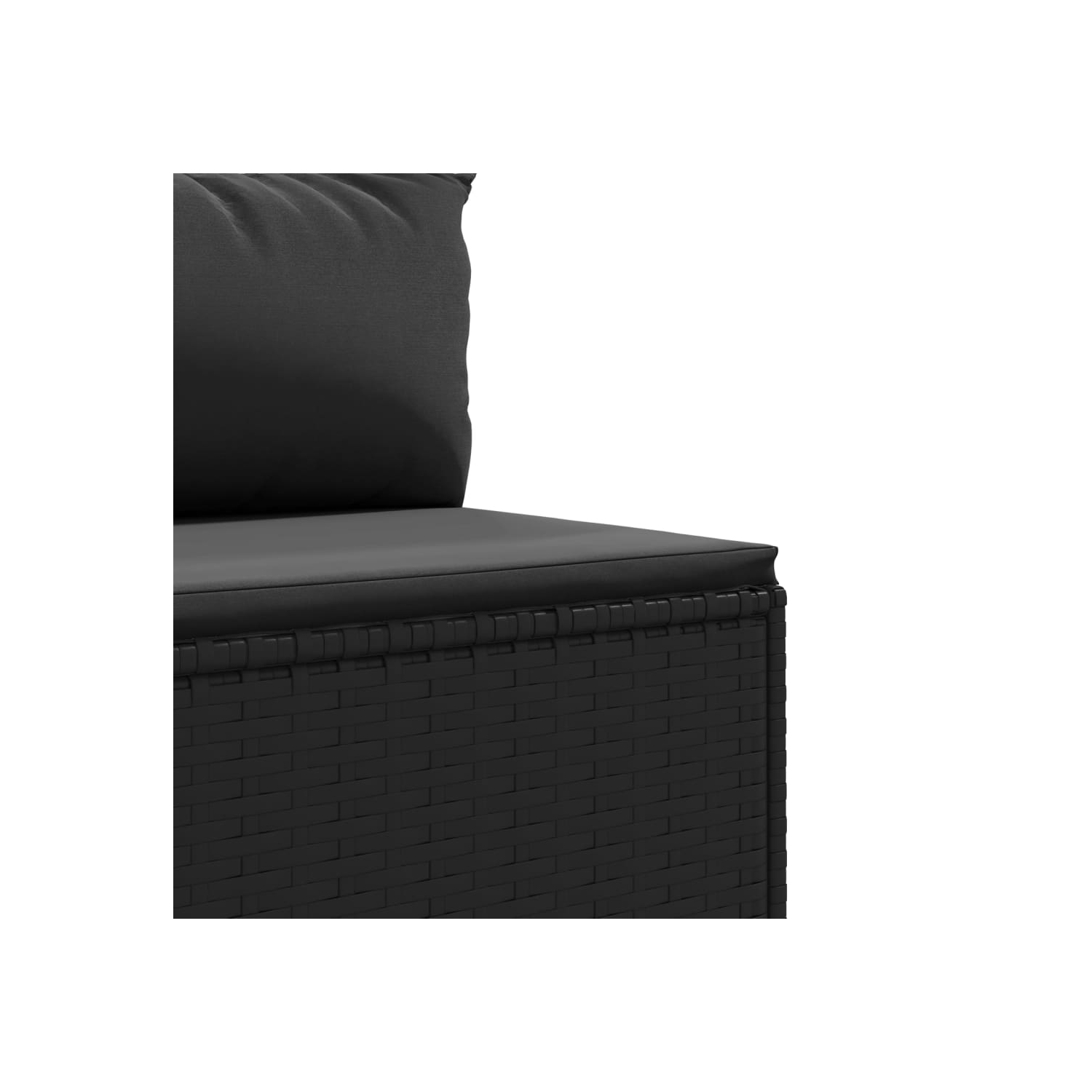 Ensemble de 10 pièces avec divan et coussins en rotin synthétique noir vidaXL