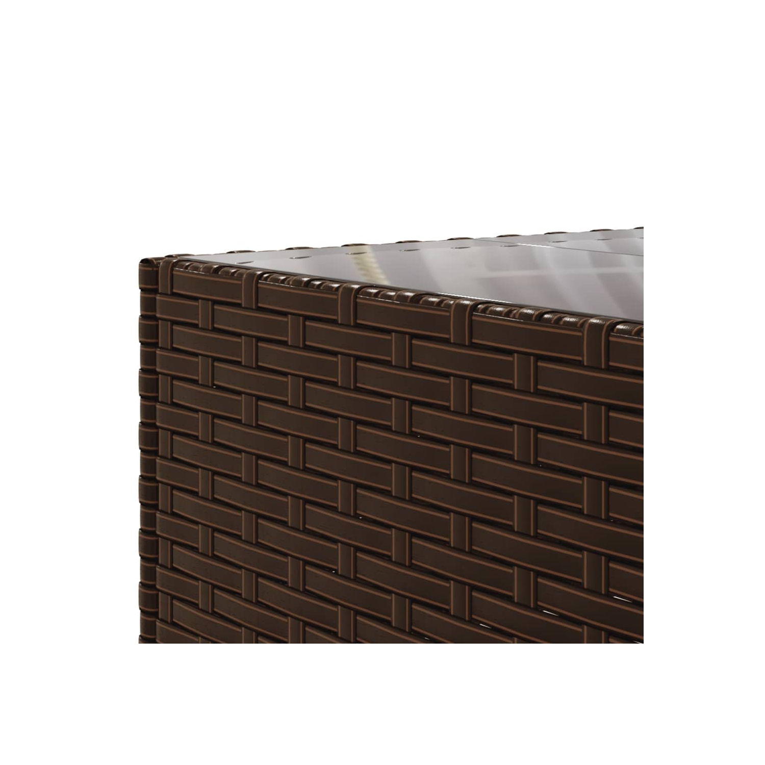 Ensemble de 10 pièces avec divan et coussins en poly rotin brun pour le jardin vidaXL