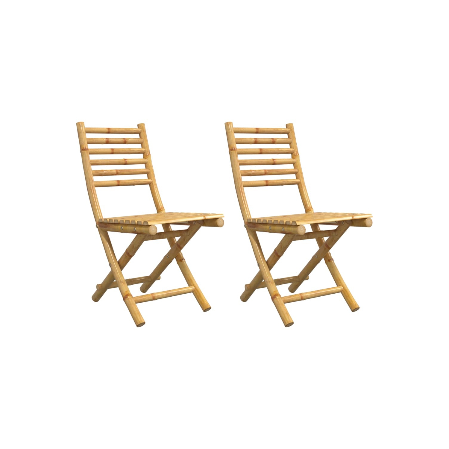 vidaXL Folding Garden Chairs 2 pcs 43x54x88 cm Bamboo