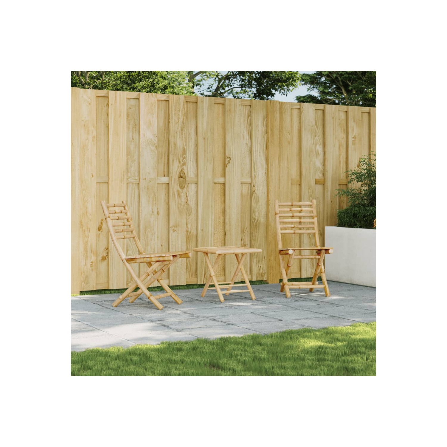 vidaXL Folding Garden Chairs 2 pcs 43x54x88 cm Bamboo