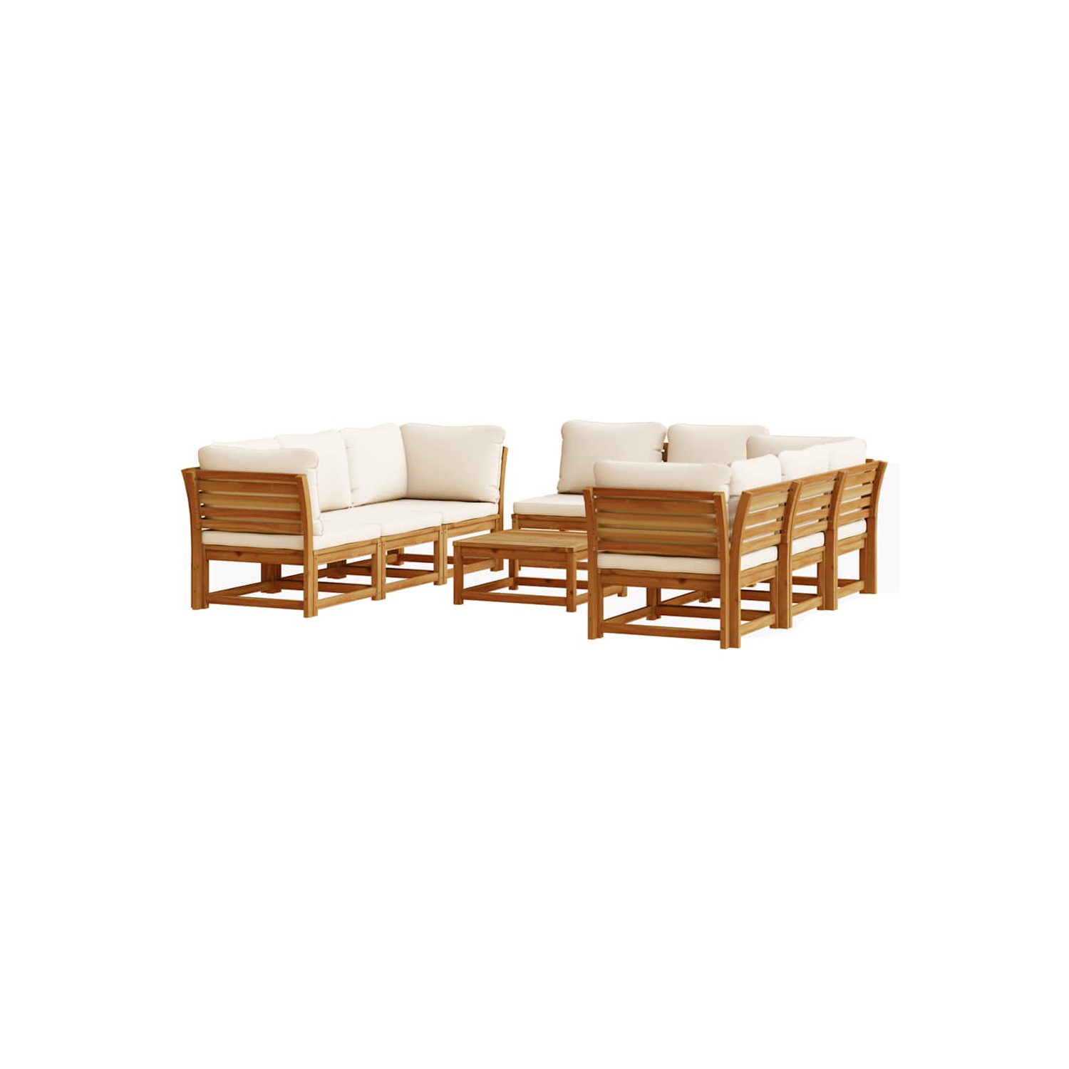 vidaXL 9 Piece Garden Lounge Set with Cushions Solid Wood Acacia