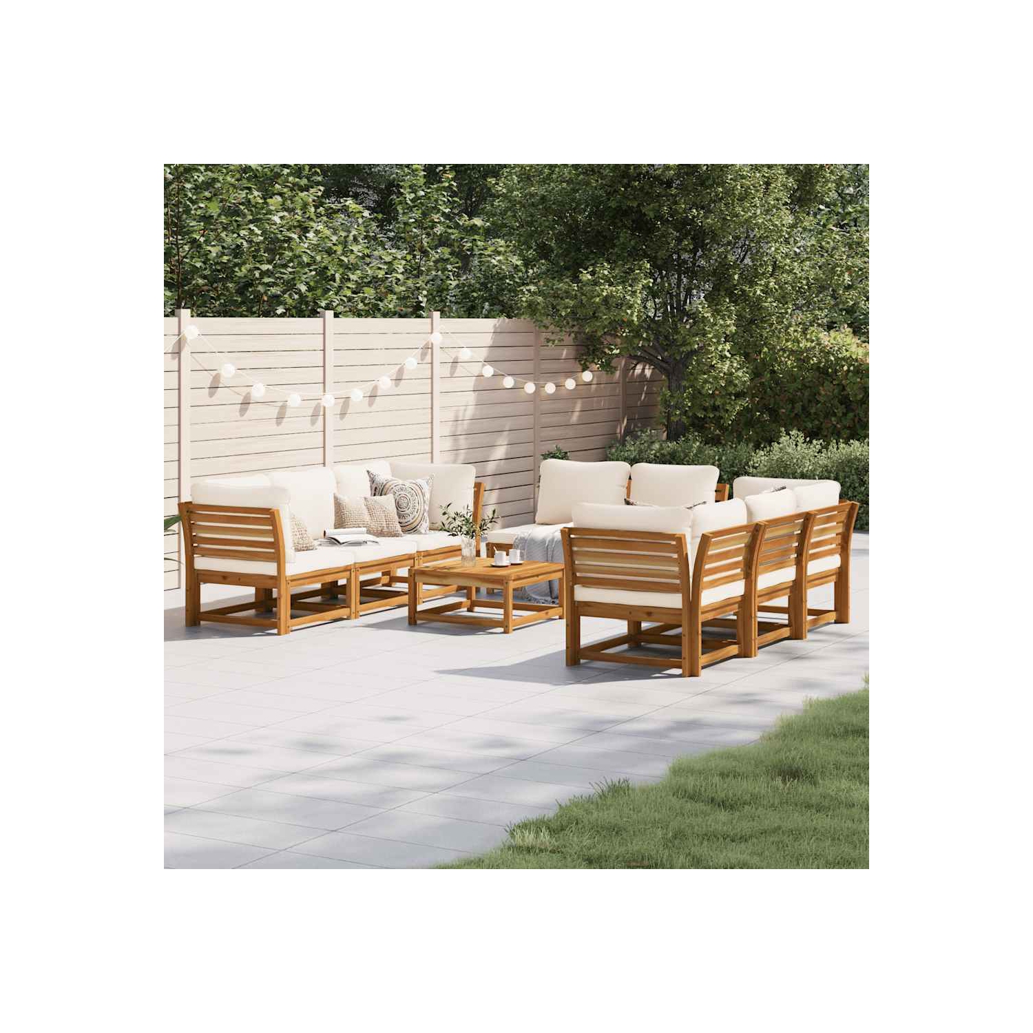 vidaXL 9 Piece Garden Lounge Set with Cushions Solid Wood Acacia