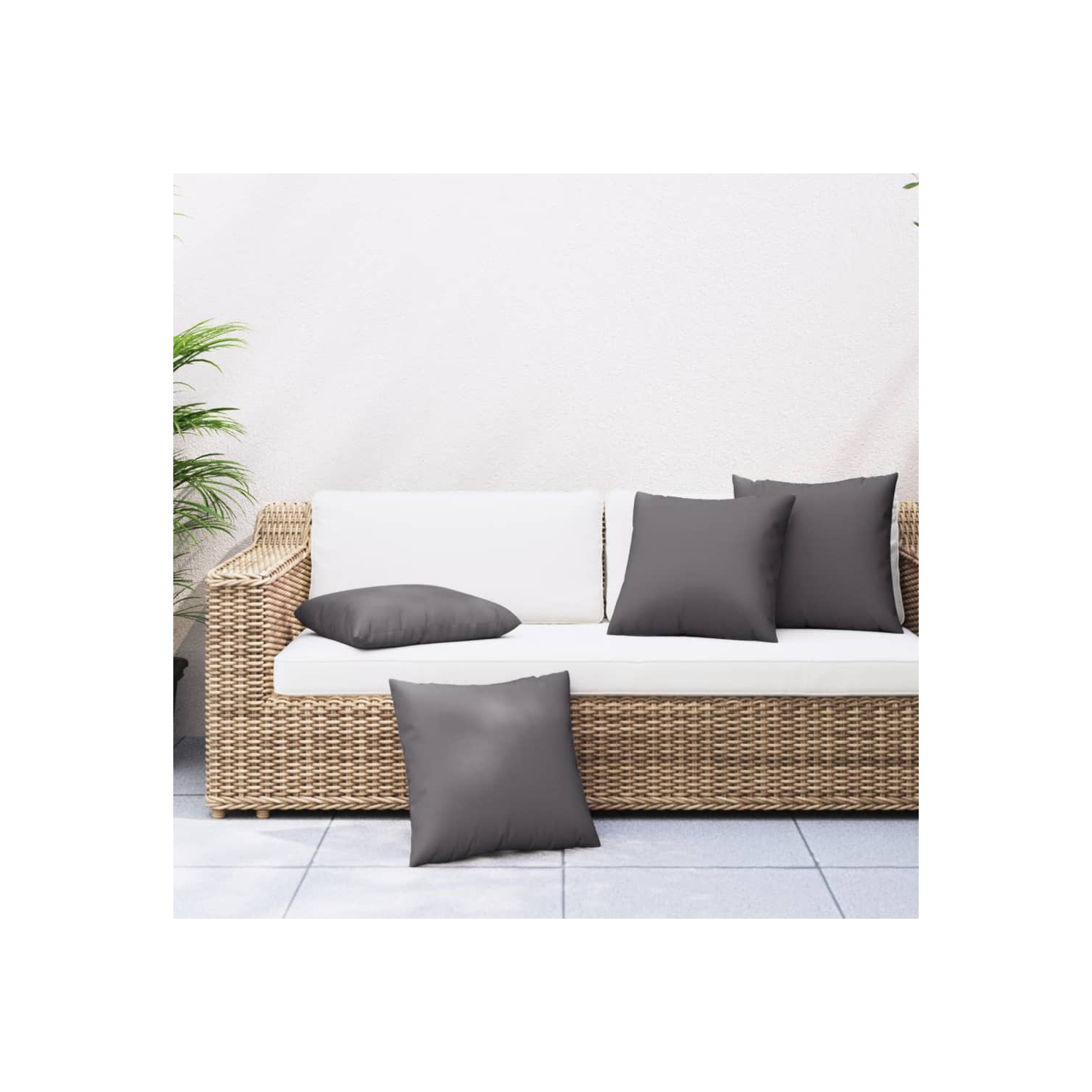 vidaXL Sofa Cushions 4 pcs Anthracite 50x50 cm Fabric