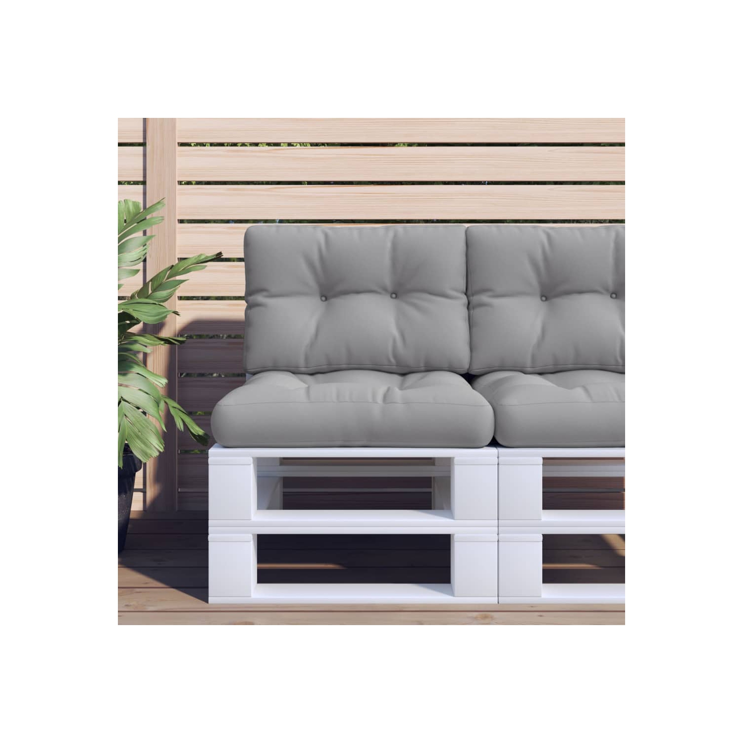 vidaXL Pallet Cushions 2 pcs Grey Fabric