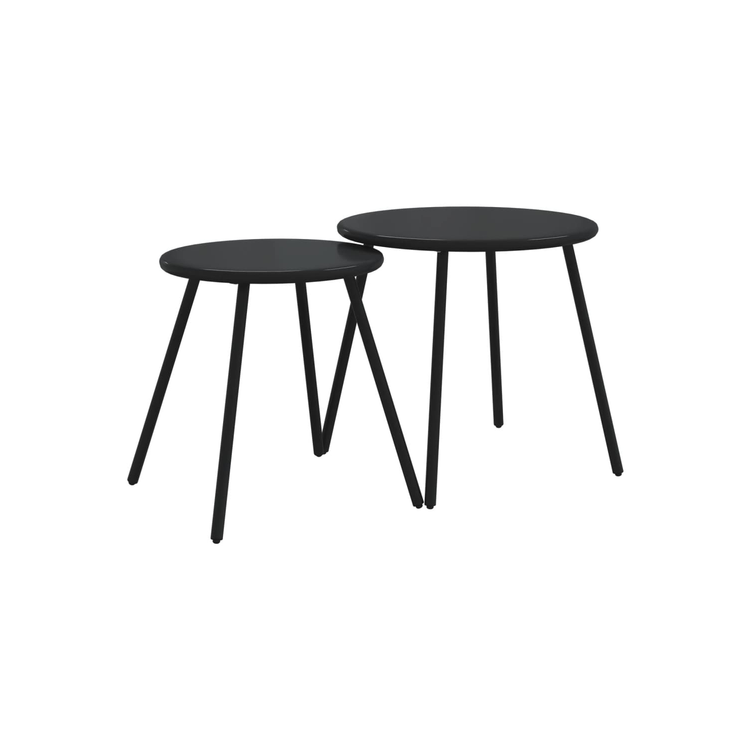 vidaXL 4 Piece Balcony Furniture Set with Cushions Black Steel